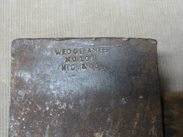 Vintage Ax Head mkd- Wedge Axes No 100 H.C. Co. Mann Axe?