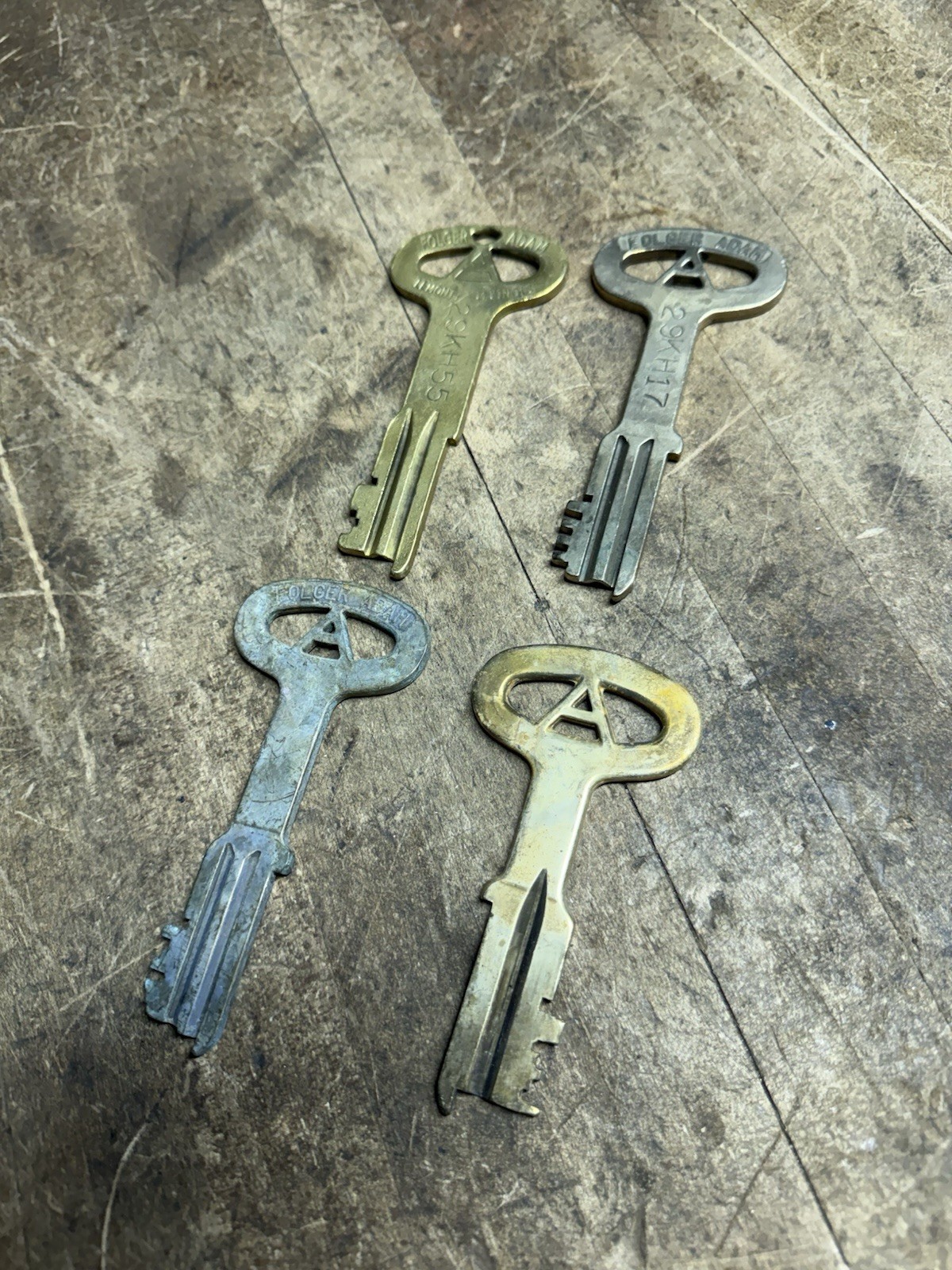 Vintage Original Obsolete Retired Prison Jail Cell Brass Keys Folger Adam USA