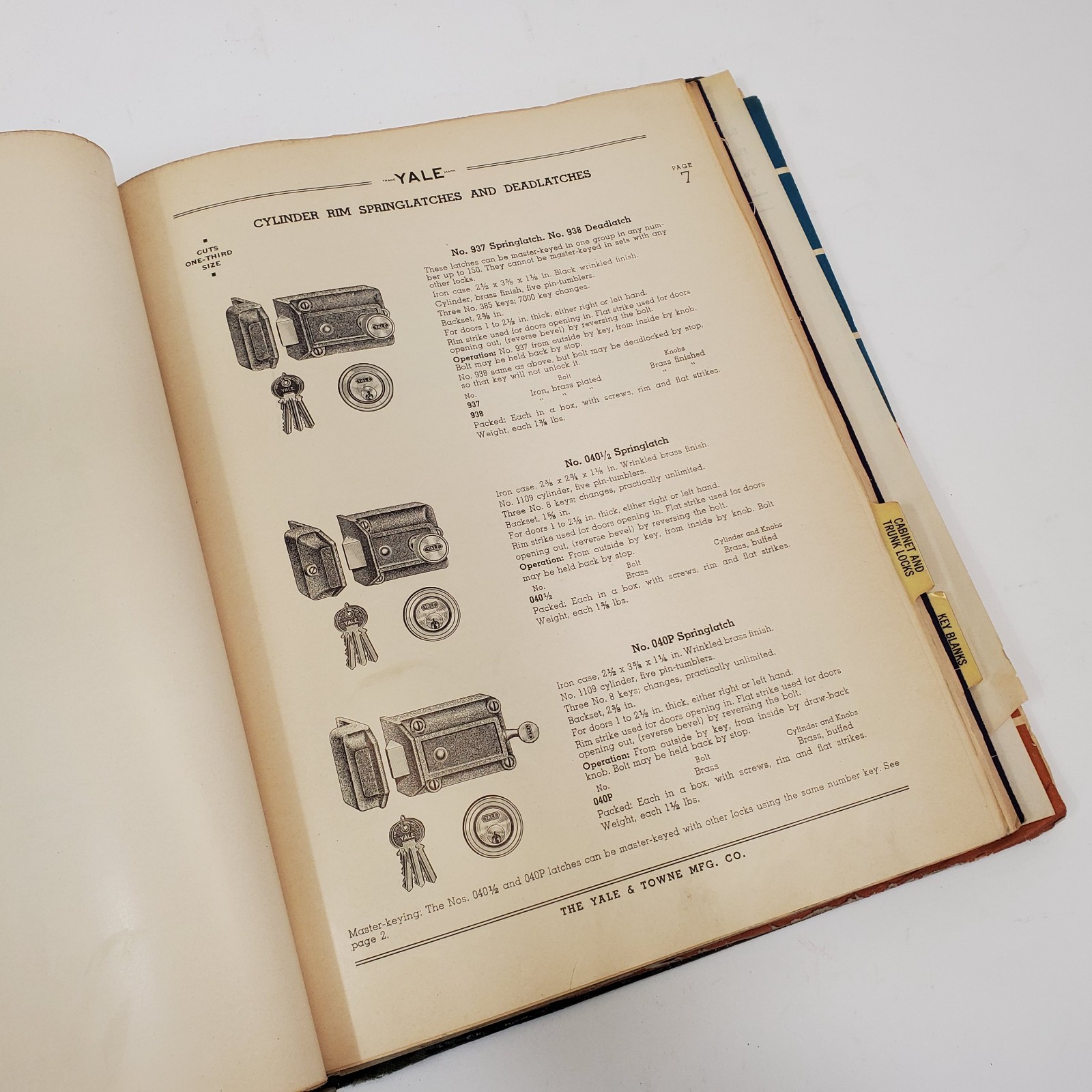 Vintage 1940 Yale & Towne Manufacturing Company Hardware Catalog No 29 Binder