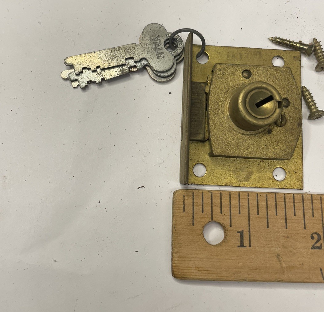 Yale Drawer Lock Vintage Restoration Hardware Lock Cabinet Furniture 3 Keys