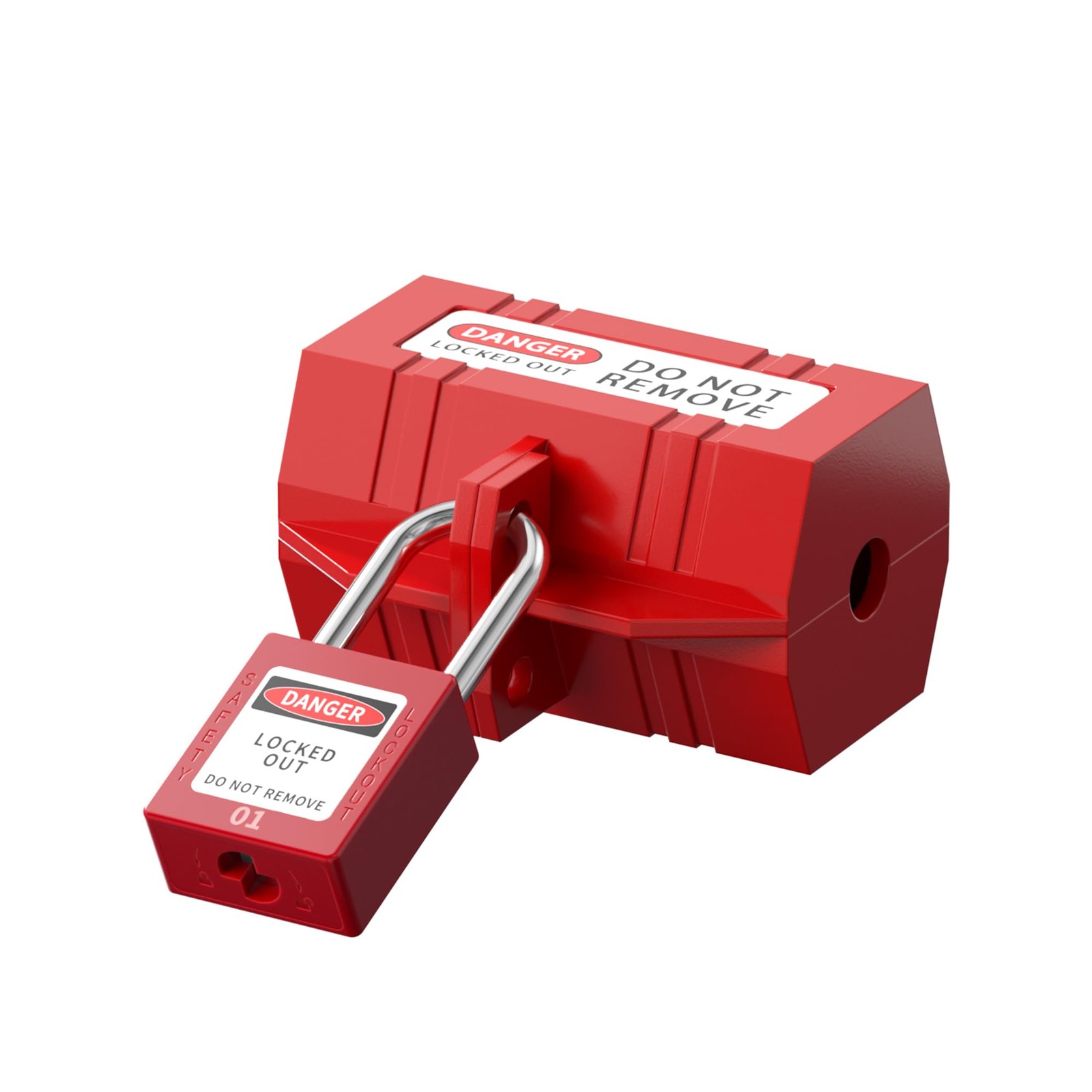 5 Red Loto Safety Padlocks Keyed Different OSHA Compliant Non Conductive Nylo…