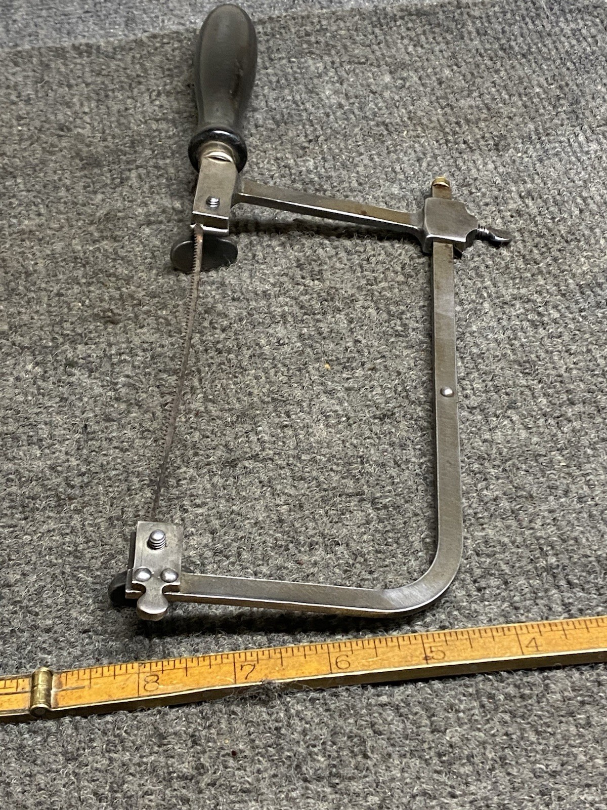 Vintage Dixon 7” X 3-1/2” Jewelers Fret Adjustable Frame Saw With Wooden Handle