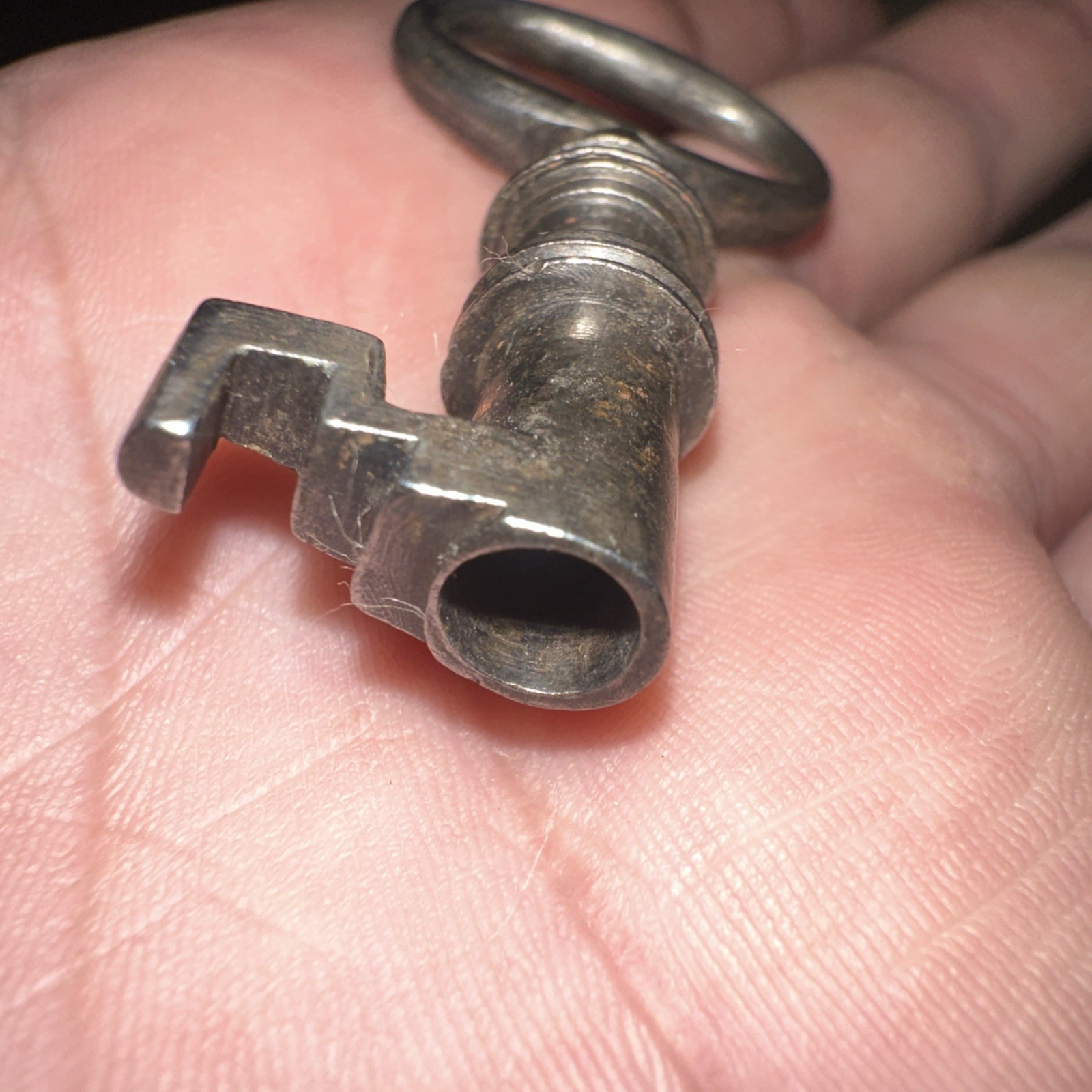 Antique Hollow Barrel Skeleton Key Unique Tip Design. Legit Antique Key #12