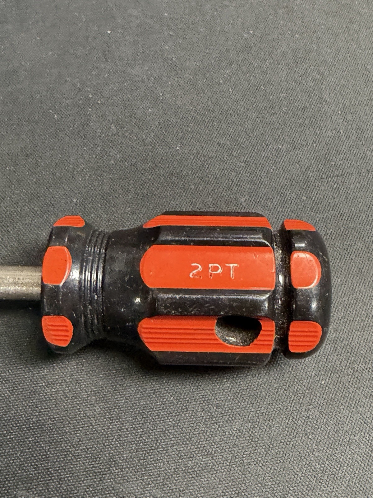 Vintage Stanley 65-342 #2 stubby Phillips screwdriver, Black & Orange, U.S.A.,