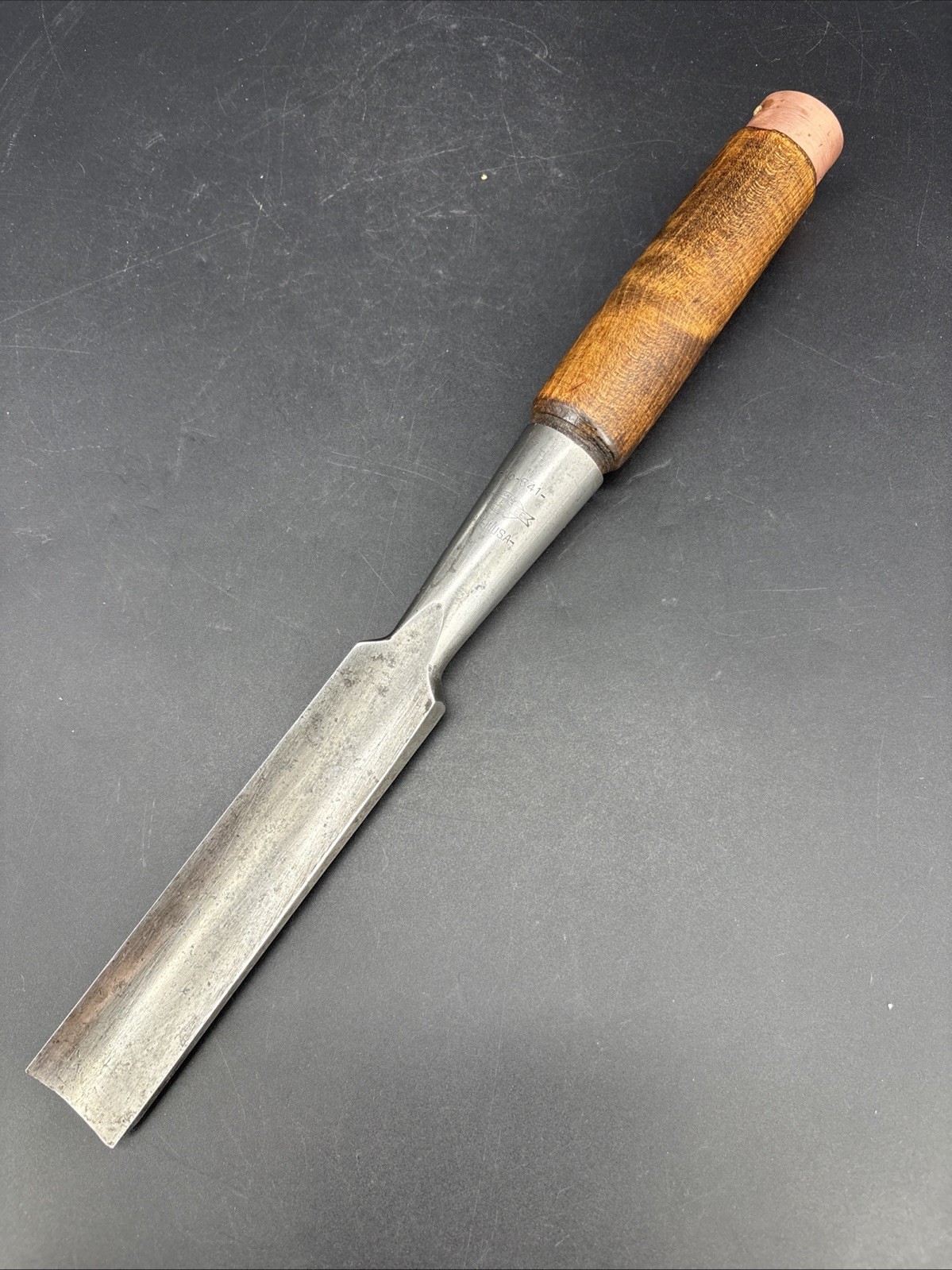 Vintage No. 341 Greenlee 1-1/4” Socket Gouge Chisel 14” Total Length W/ Handle