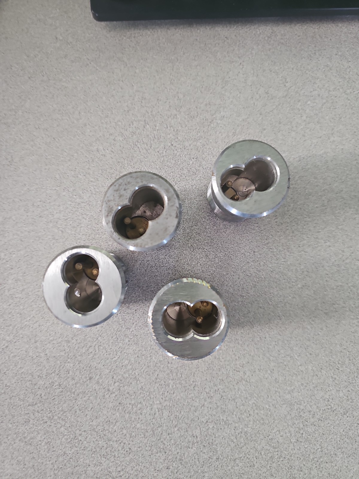 Metal Lock Cylinders / Cores – Double Lobed/Figure 8 Style – Unbrand. Lot of 4
