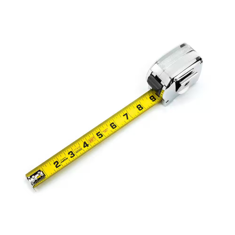 Lufkin 1-1/8 In. X 8M/26 Ft. Chrome Case Yellow Clad Tape Measure