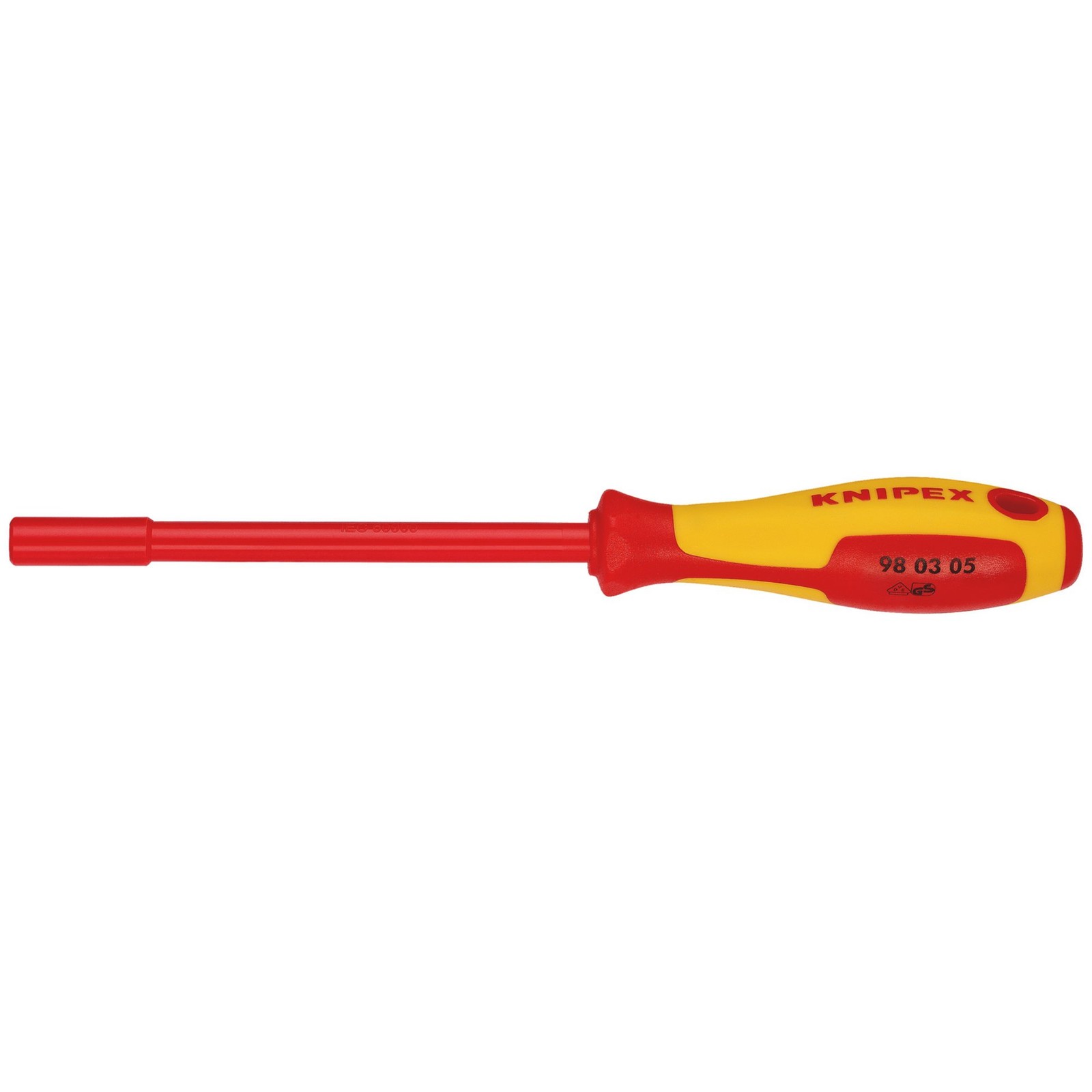 KNIPEX VDE Insulated Nut Driver 5.0 x 125mm Ergonomic Handle 98 03 05