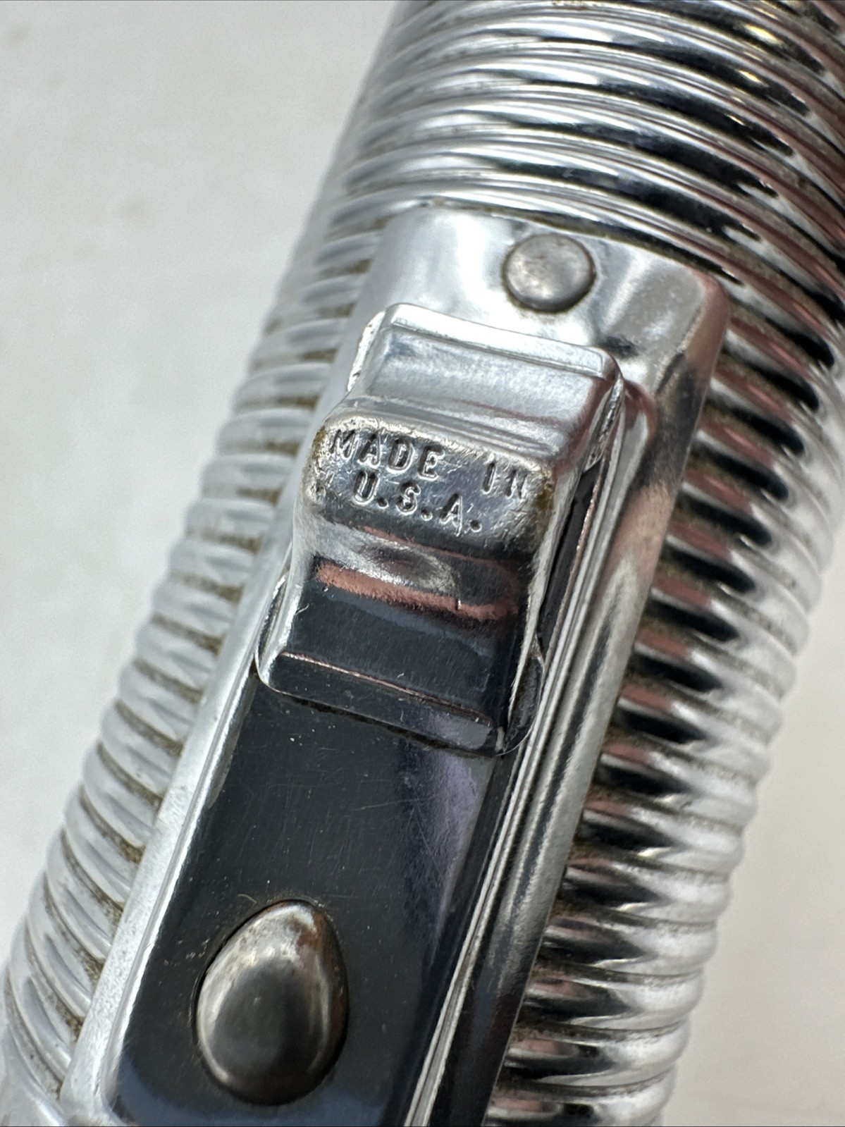 Vtg Fulton Ray-O-Vac Sportsman Chrome Flashlight 2 D Cell Battery Works RARE