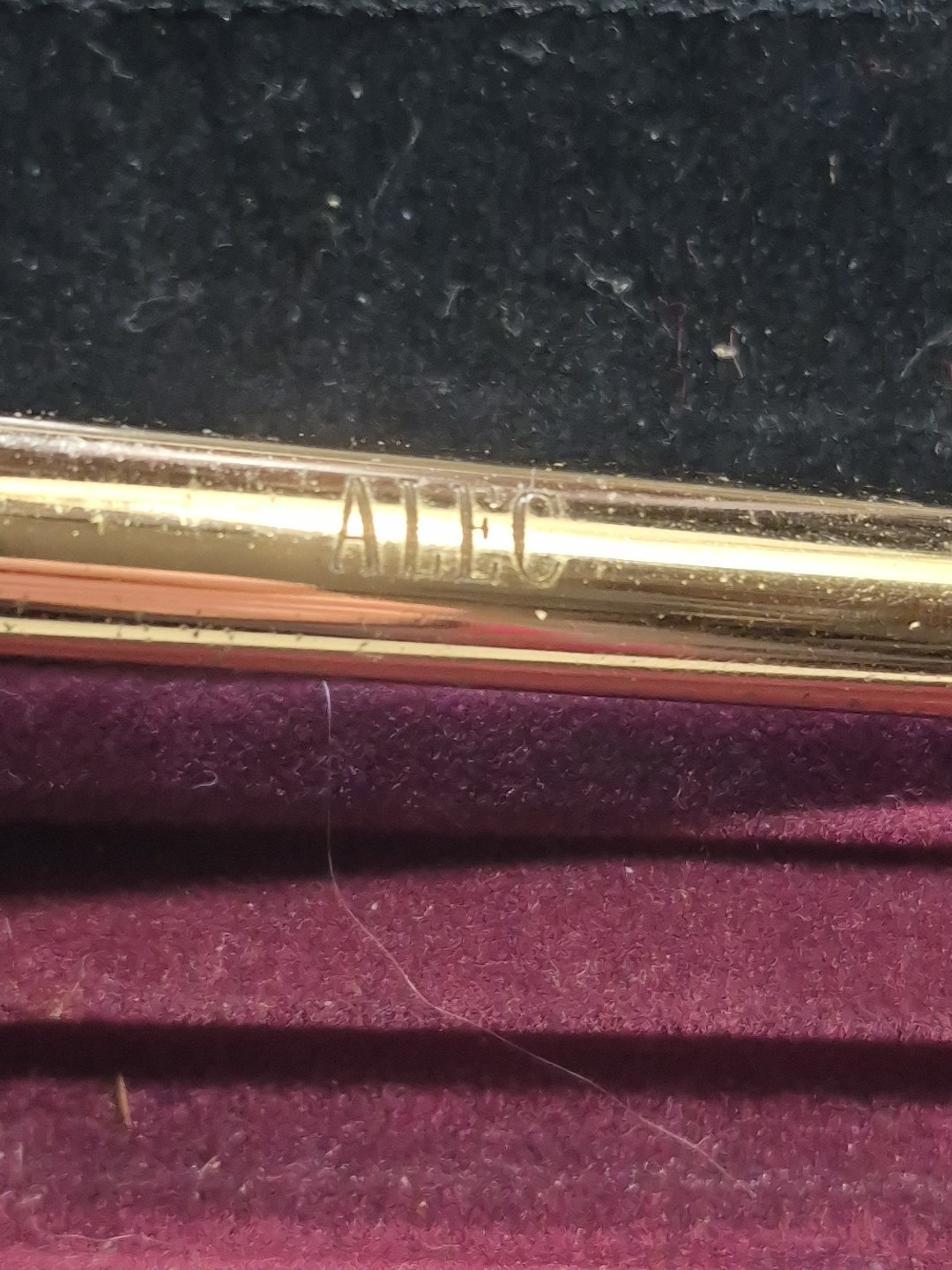 VINTAGE APEX SOLID BRASS 24K GOLD PLATED TIRE GAUGE #7398