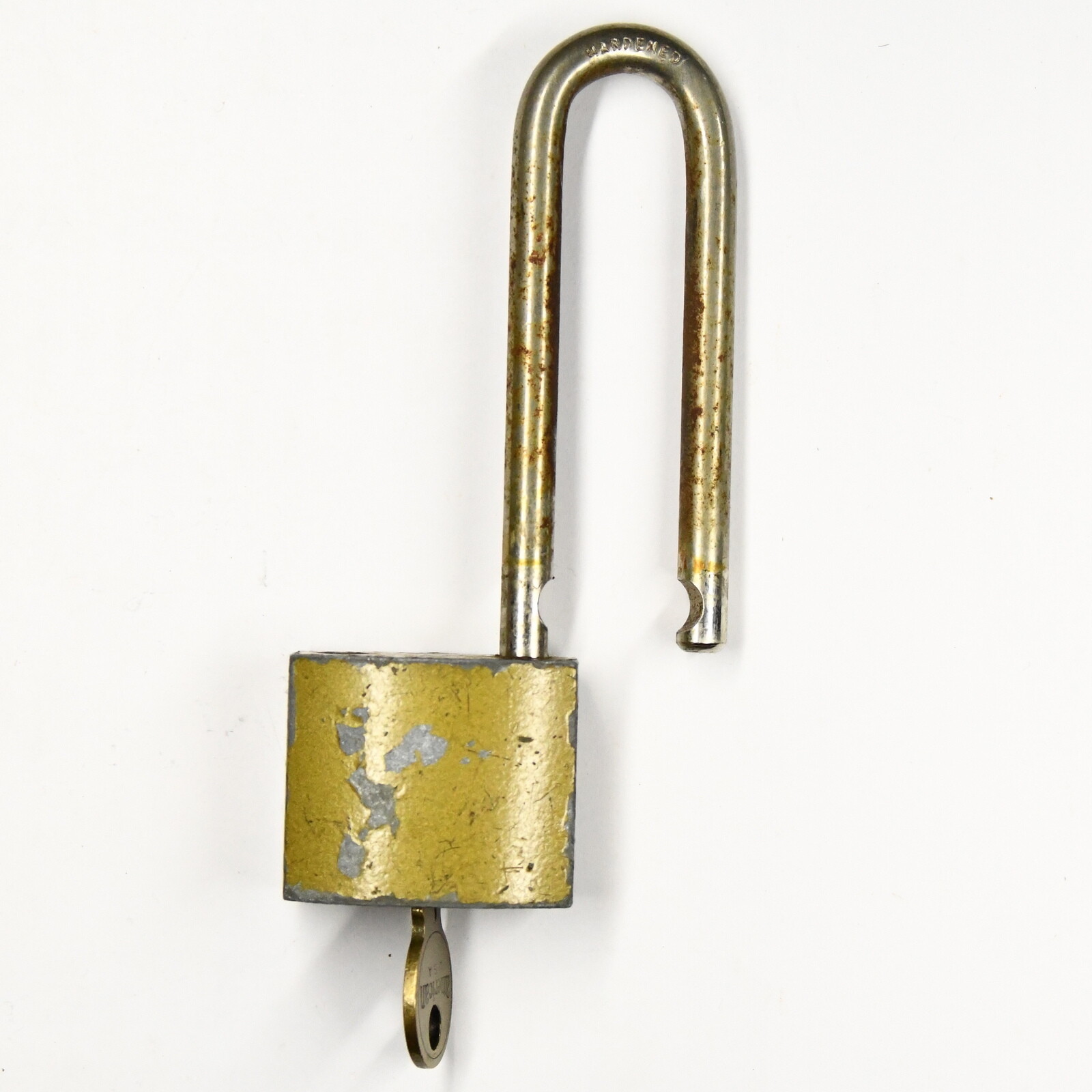 Vintage Tall Heavy Duty Brass American Lock Co Padlock w/ Key