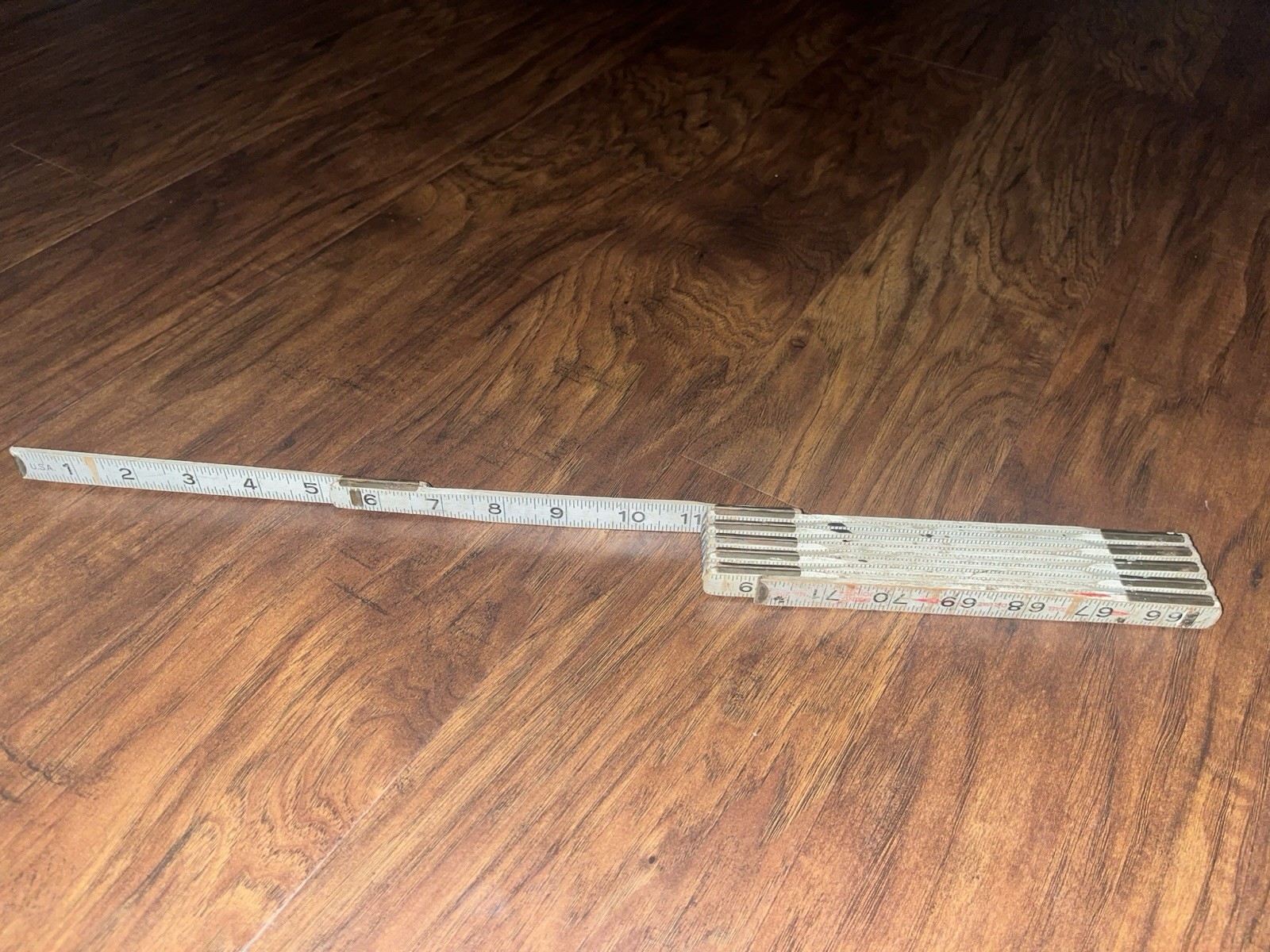 Vintage Lufkin Folding Rule No. 460 6-Ft Ruler Wood Metal Made in USA Vintage