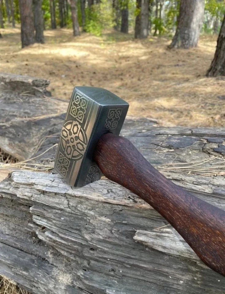CUSTOM HANDMADE CARBON STEEL VIKING HAMMER, MJOLNIR HAMMER – WSHEATH