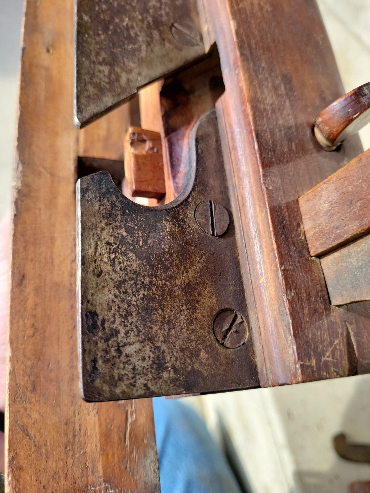 Antique Casey Kitcheel Co Wood Plow Plough Plane Vintage Woodworking Primitive