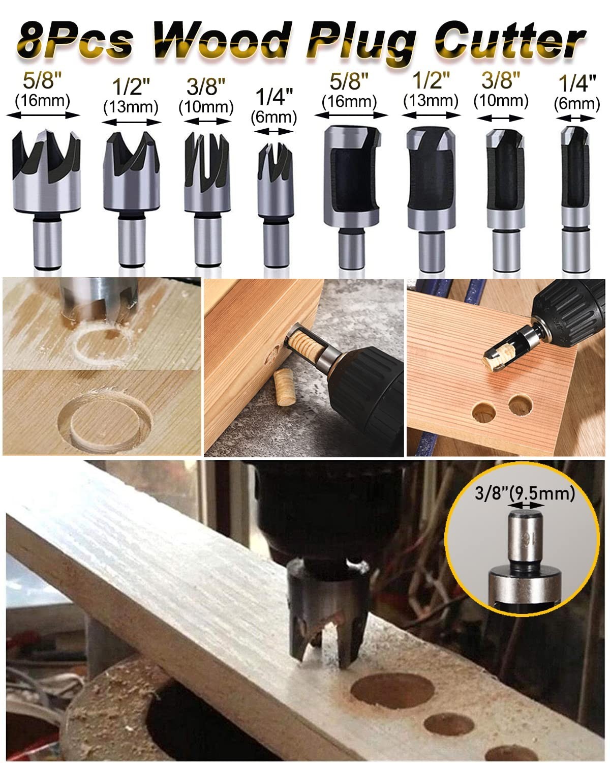32-Piece Woodworking Chamfer Drilling Tool Set | Durable Carbon Steel & Titanium
