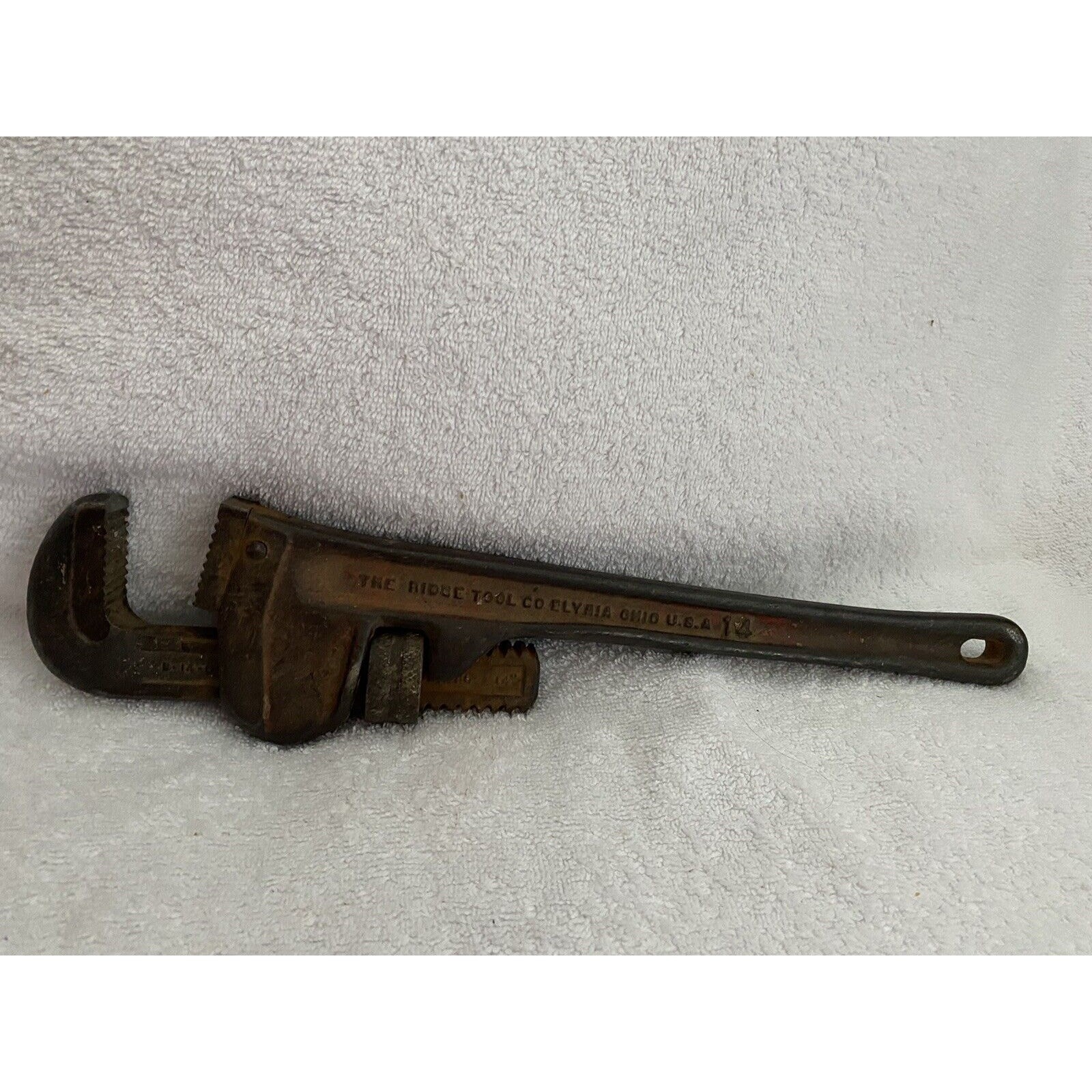 Vintage Rigid Offset 14” Pipe Wrench The Ridge Tool Co Elyria, Ohio USA – Works!
