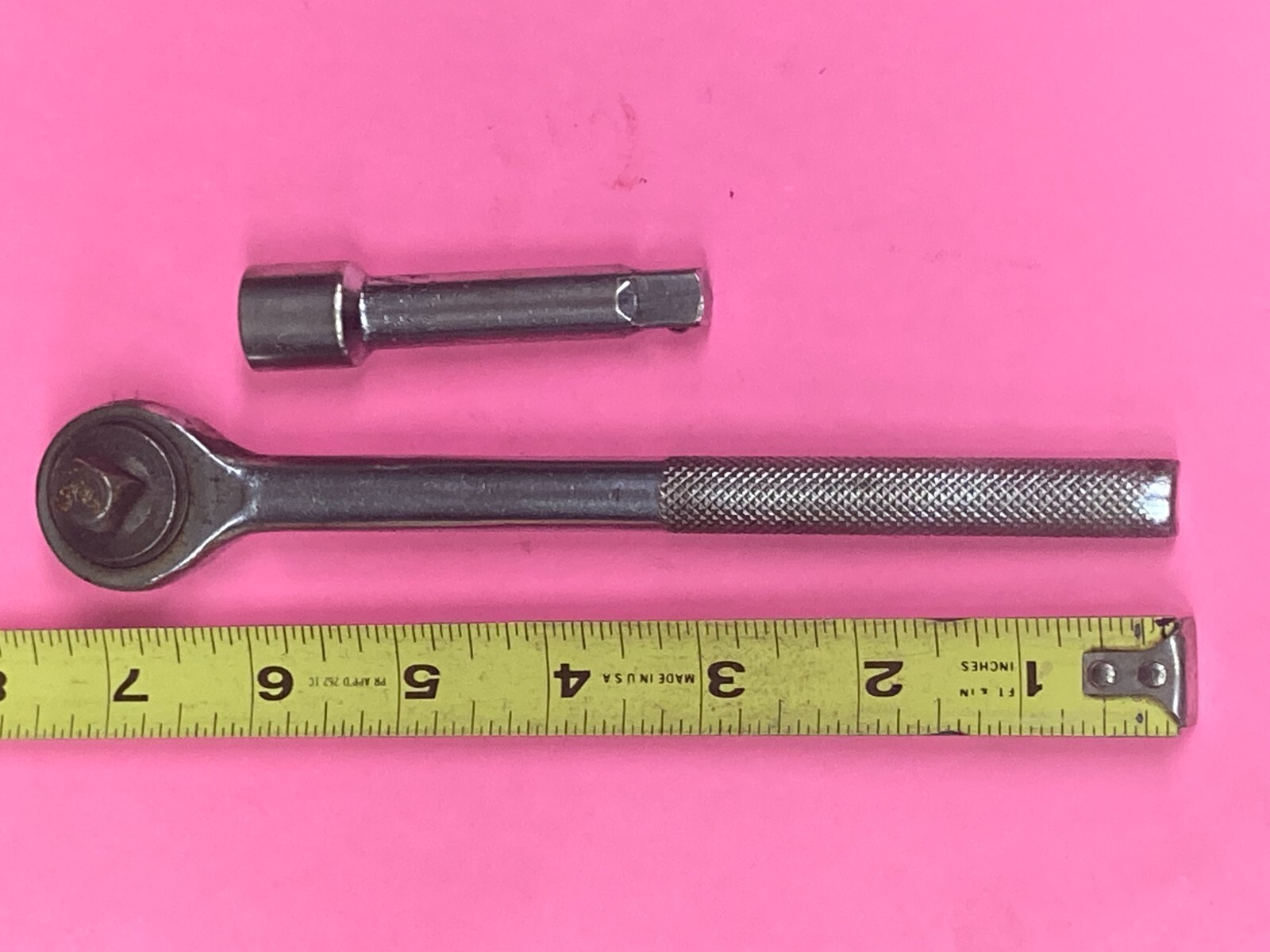 Generic Used 3/8″ Dr. Ratchet ~ PLUS 3″ Extension