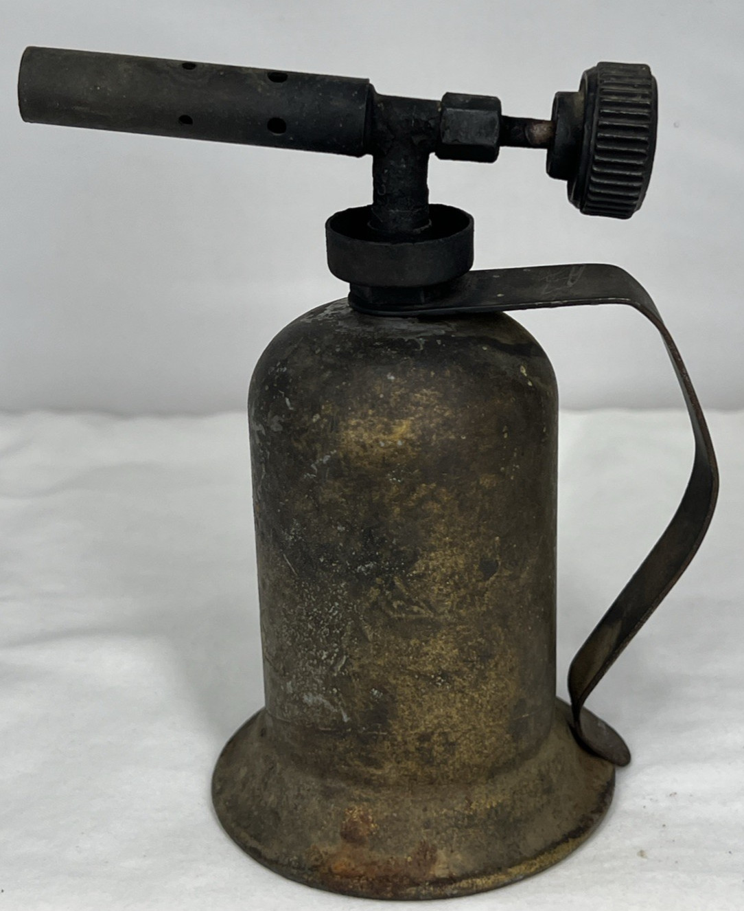Gasoline Blowtorch Vintage 5.5″ Tall Small Metal Brass Tone Not Tested