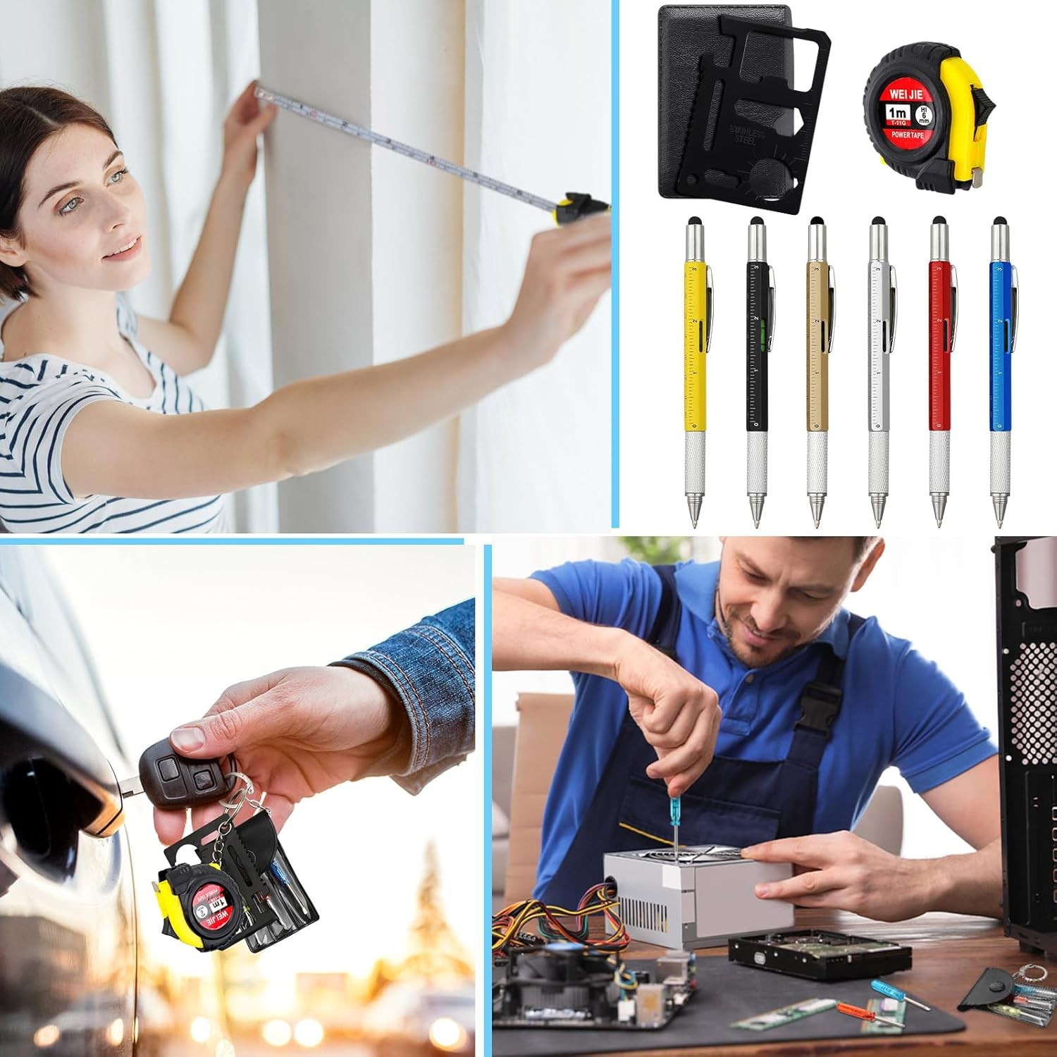 288-Piece Mini Screwdriver Keychain Set: (Red, Yellow, Blue)