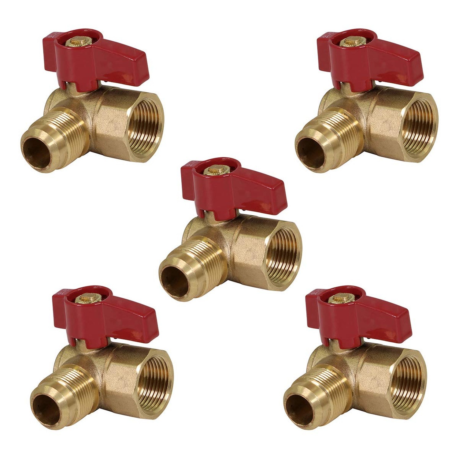 Midline Valve GASLxFA3812-5 Angle Gas Ball Valve with 3/8 in. x 1/2 in. Flare…