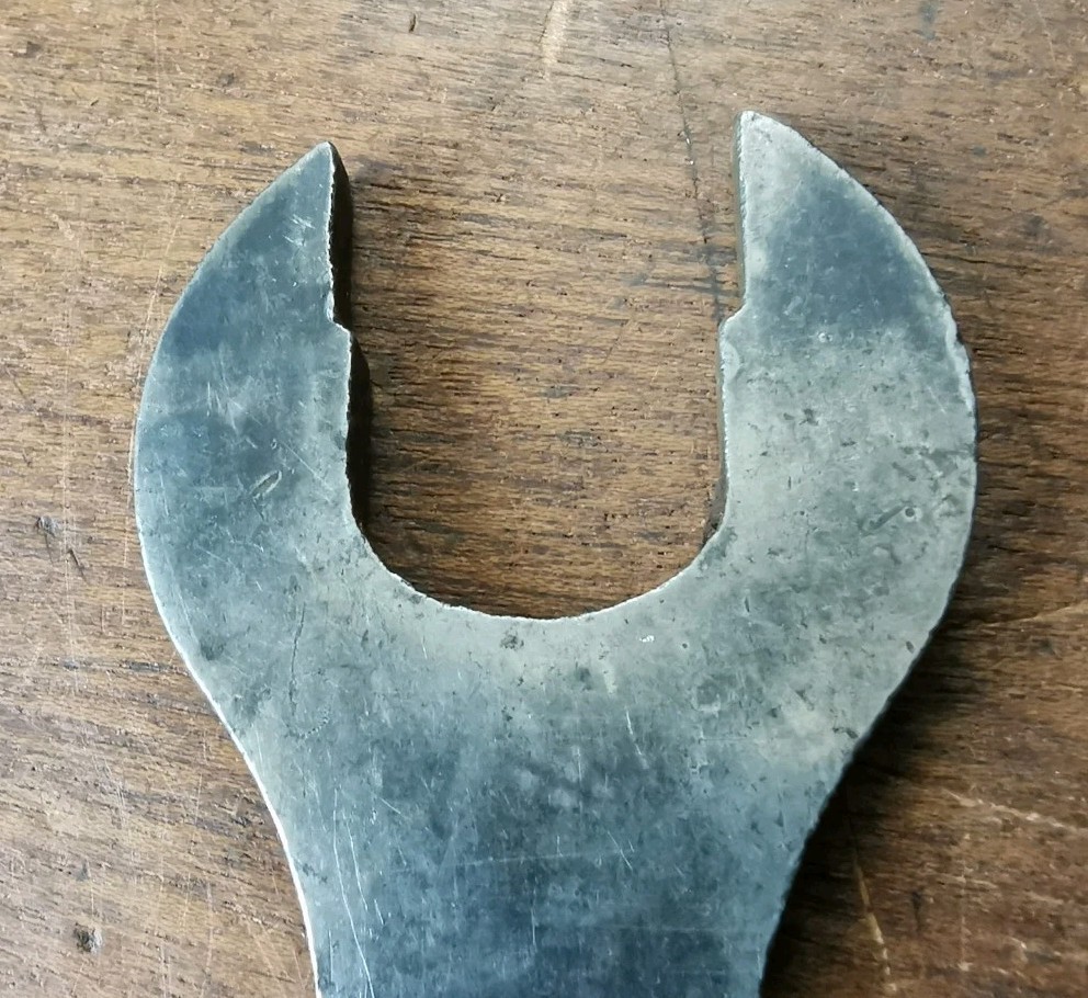 Vintage motorcycle spanner, no makers name, for classic motorcycle toolkit.