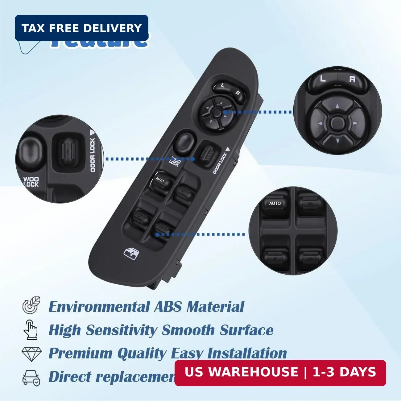 Master Window Switch with Bezel for 2002-2009 Dodge Ram 56049805AB | Fits for 20