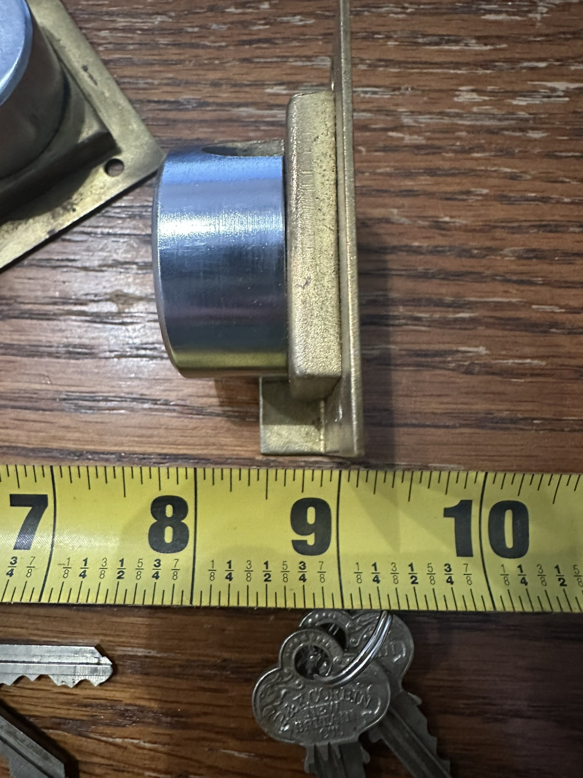 2 Vintage Old Original P&F Corbin Cabinet Drawer Door Locks W/4 OEM Keys
