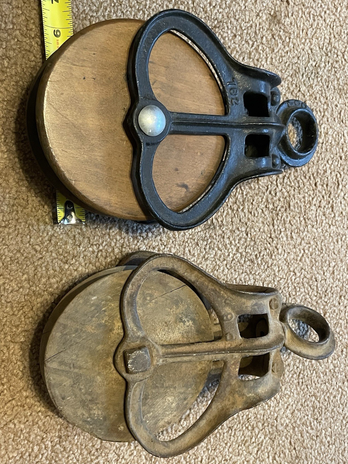 Large 10” Vintage Farmhouse/ Agricultural Pulleys Decor. #762
