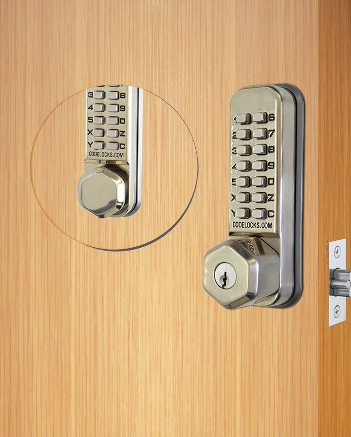 Code Locks CL290KBBPB Polished Brass Tubular Latch Back to Back with Key Overrid