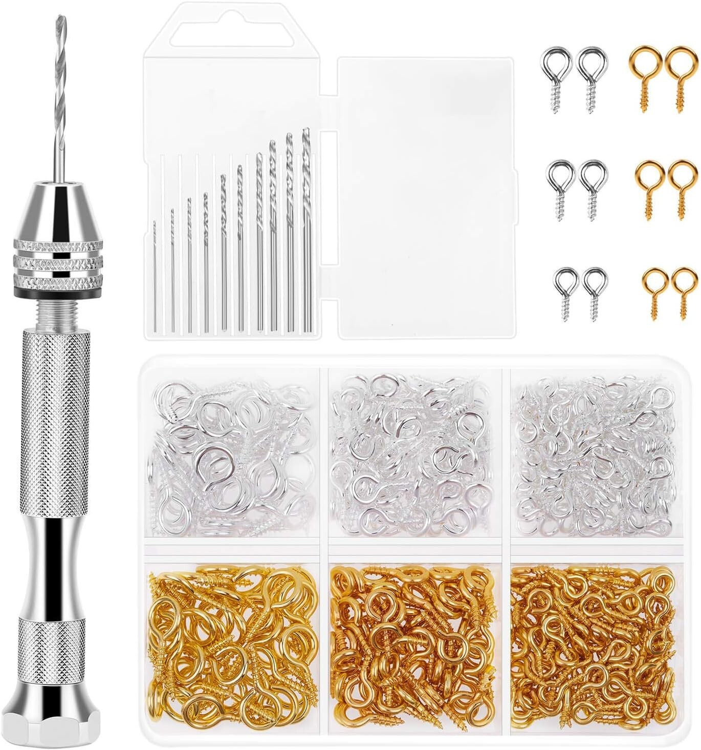 Pin Vise for Resin Casting Molds, Shynek Hand Drill 10Pcs Drill Bits 480Pcs