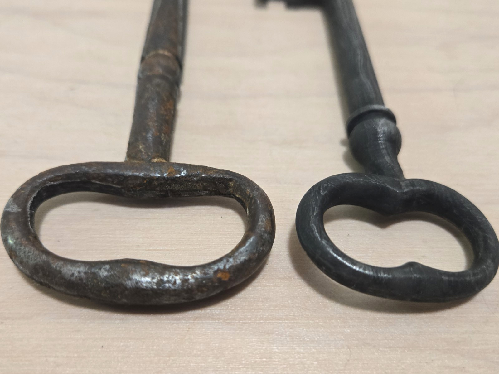 Lot Of 2 Large Iron Antique Skeleton Keys