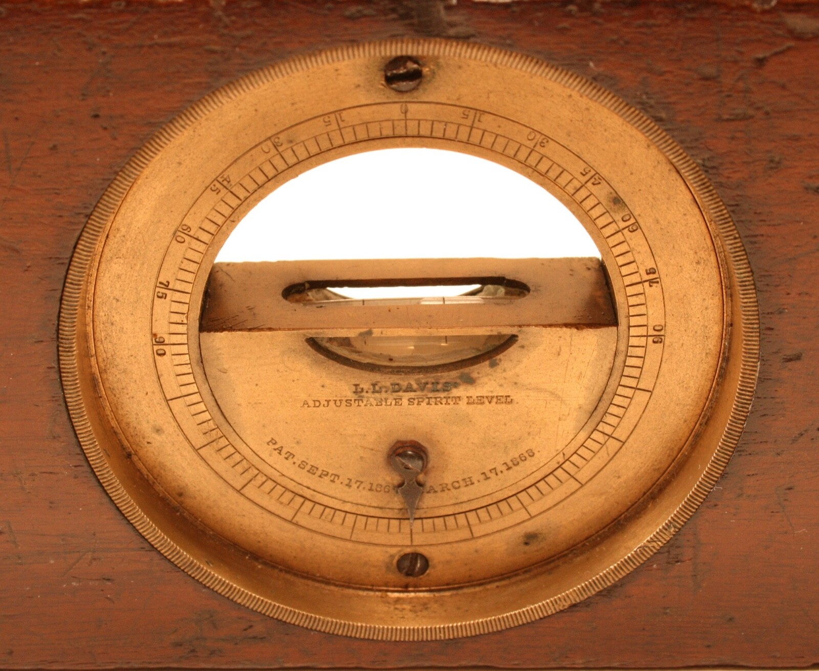 Rare Davis No. 2 12″ Mahogany Inclinometer