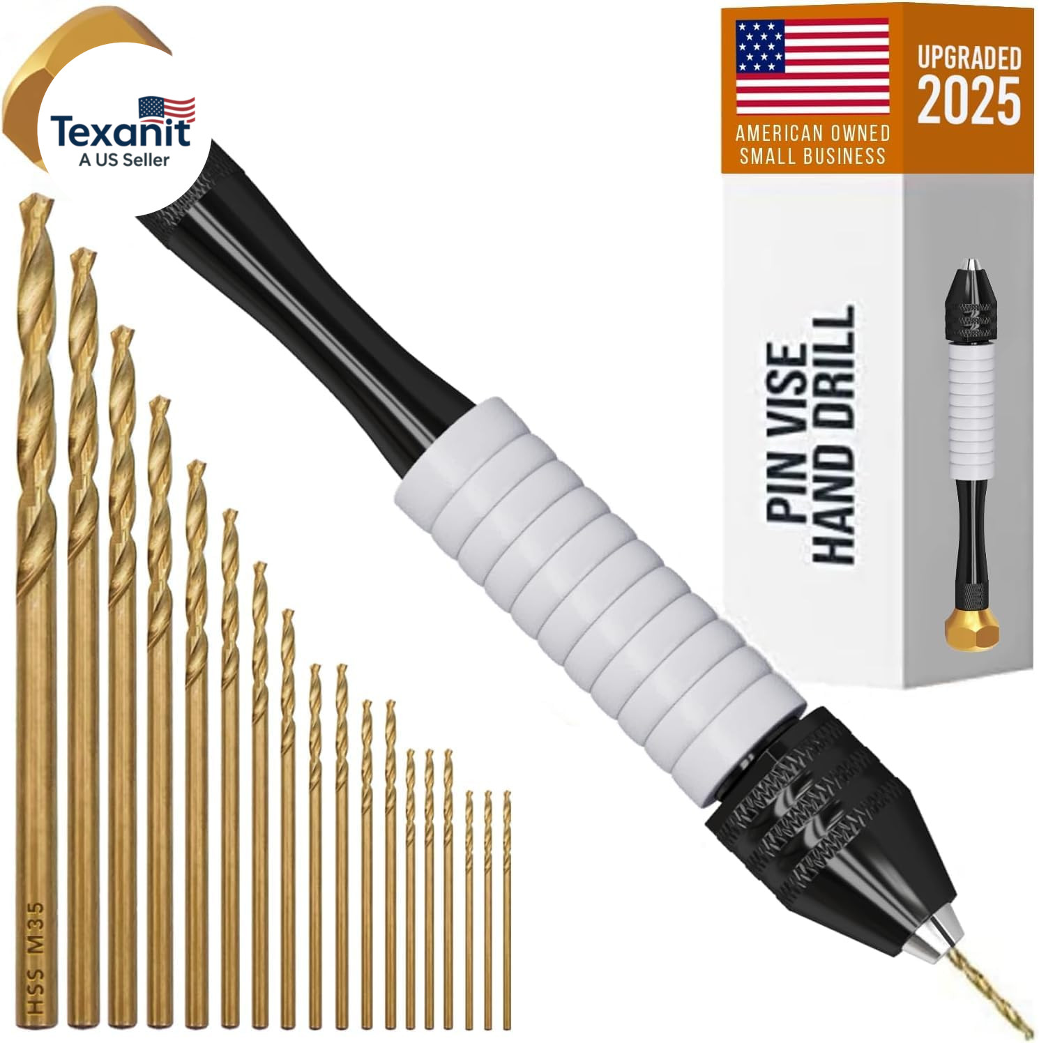 Pin Vise Hand Drill Manual – Jewelry W/Micro Drill Bits (0.8Mm-2.5Mm) – Rotary C