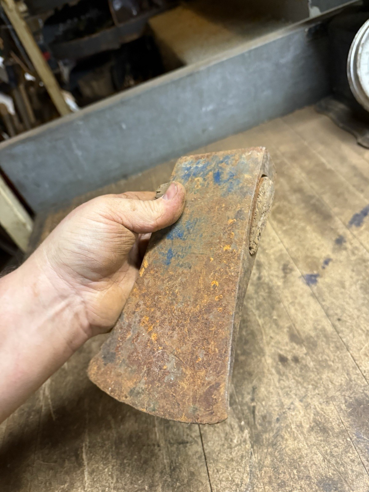 Vintage Old Original 3-1/2 Lb Single Bit Axe Head Hand Tool Marked Collins USA