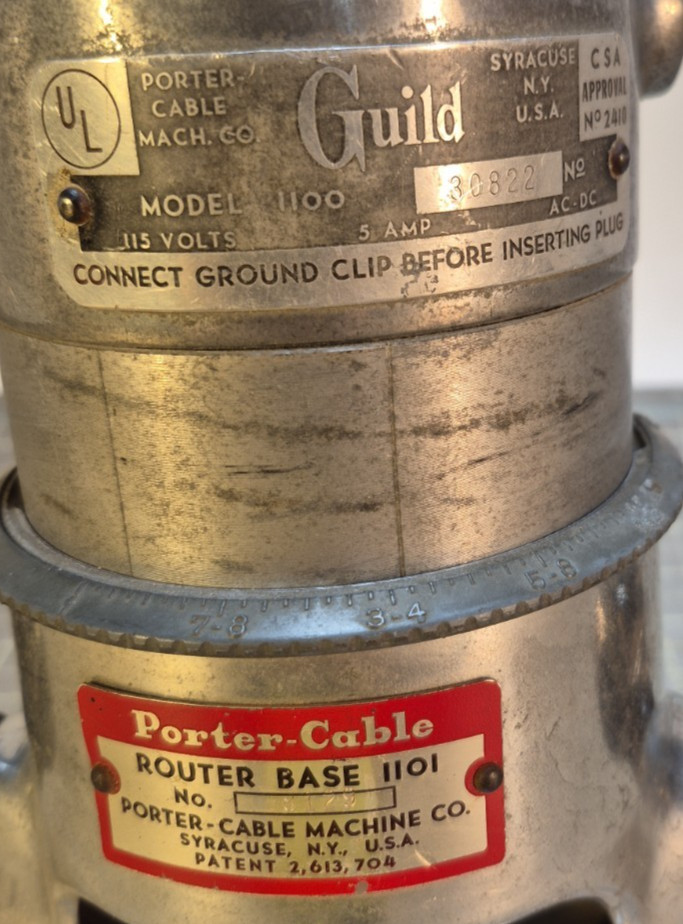 Vintage Porter Cable Guild Router 1100 w/ Model 1101 Router Base