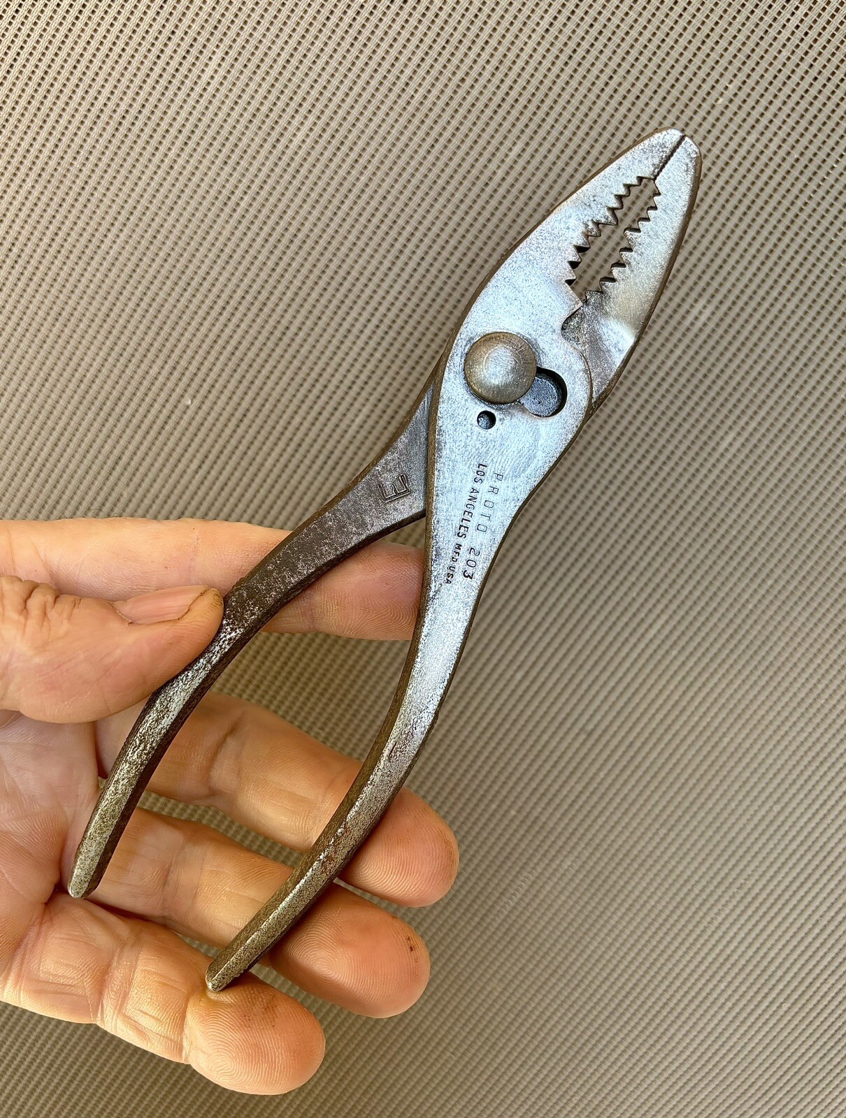 2x Vintage Proto 203 6-3/4″ Slip Joint Bent Nose + 8” 278 Pliers USA