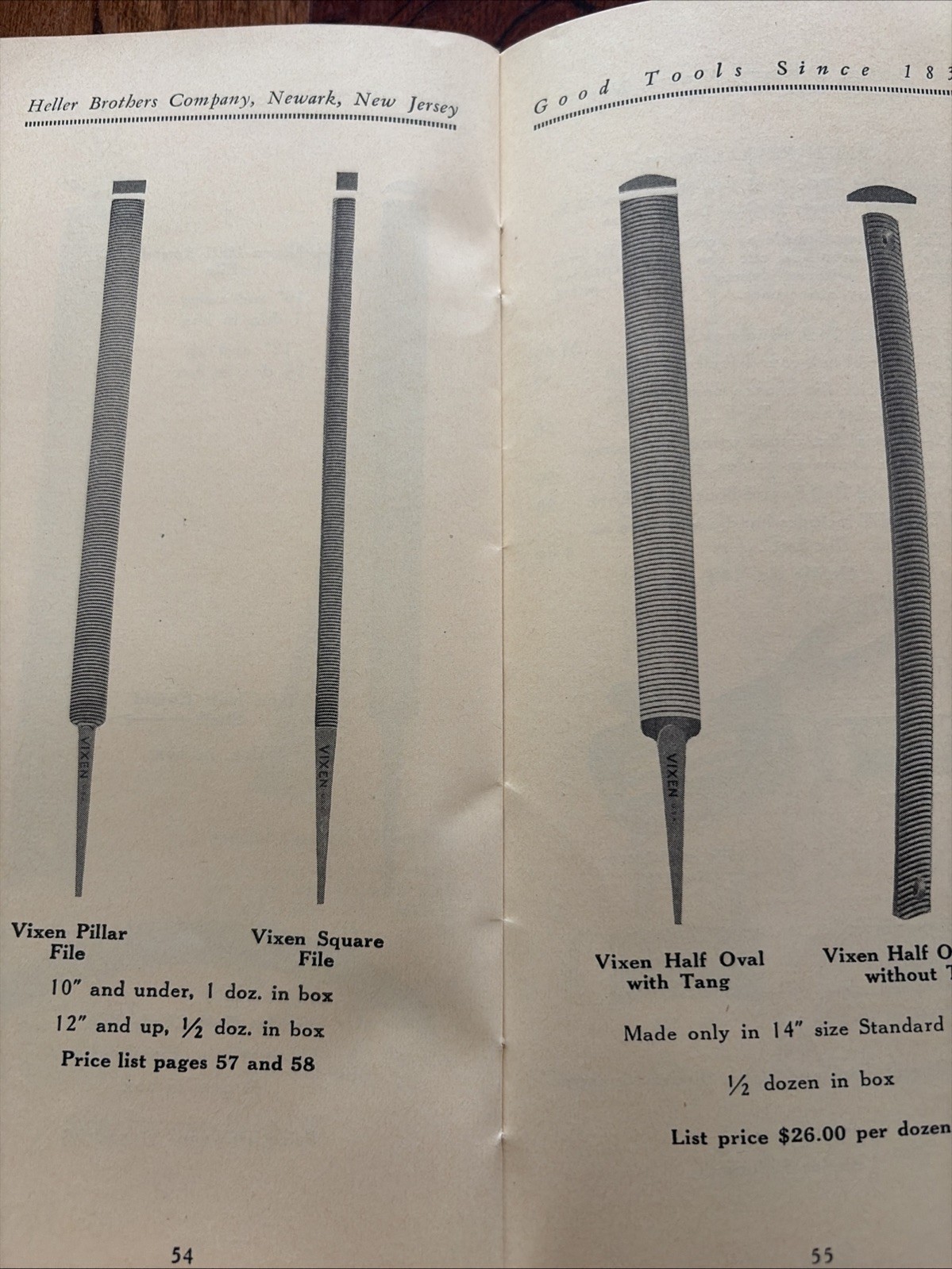 Vintage Heller Brothers Company, Files And Rasps, Tool And Price Catalog. 1938