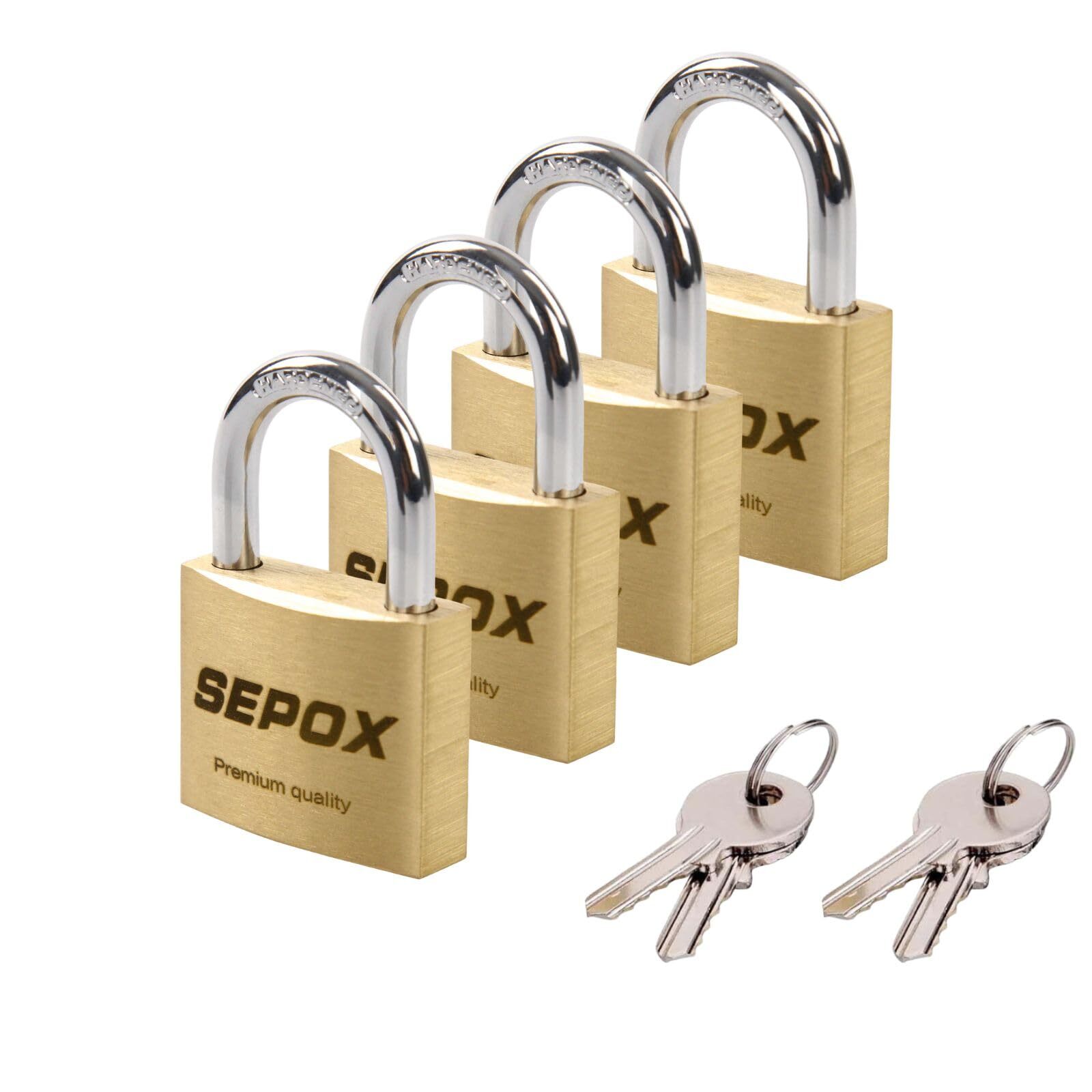 4 Pcs 30mm Solid Brass Padlock With Same 4 Keys Heavy Duty & Compact Body 30mm 1