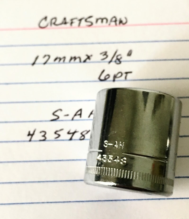 Craftsman 17mm x 3/8″ Standard Socket – S-AH 43548 – 6 Pt – Free USA Shipping