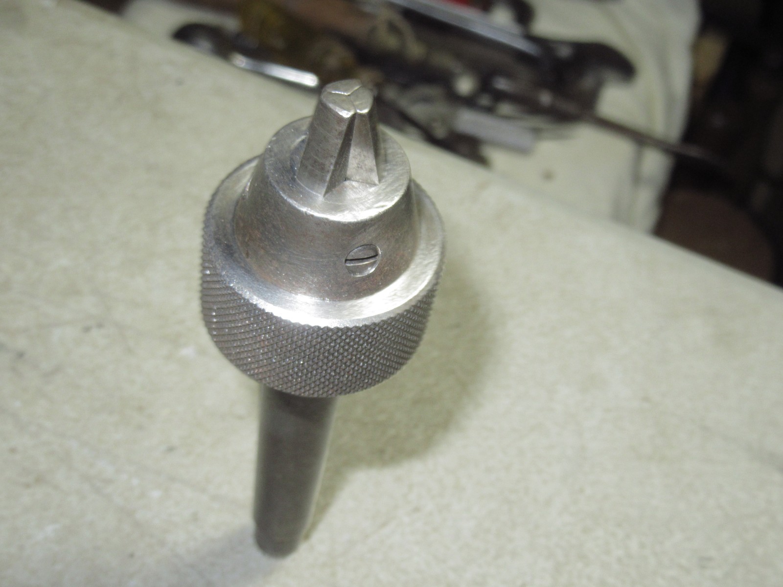 Vintage Skinner lathe tailstock Chuck Pat. June 16, 91 small No. 11 hollow taper