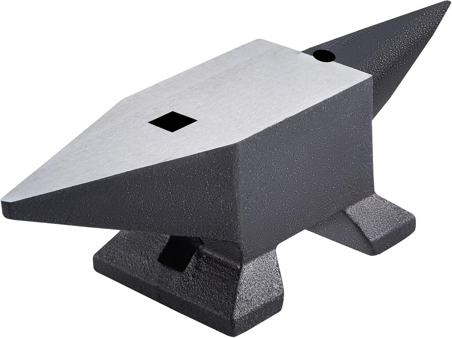VEVOR Cast Steel Anvil, 22 Lbs(10Kg) Single Horn Anvil with Large Countertop and