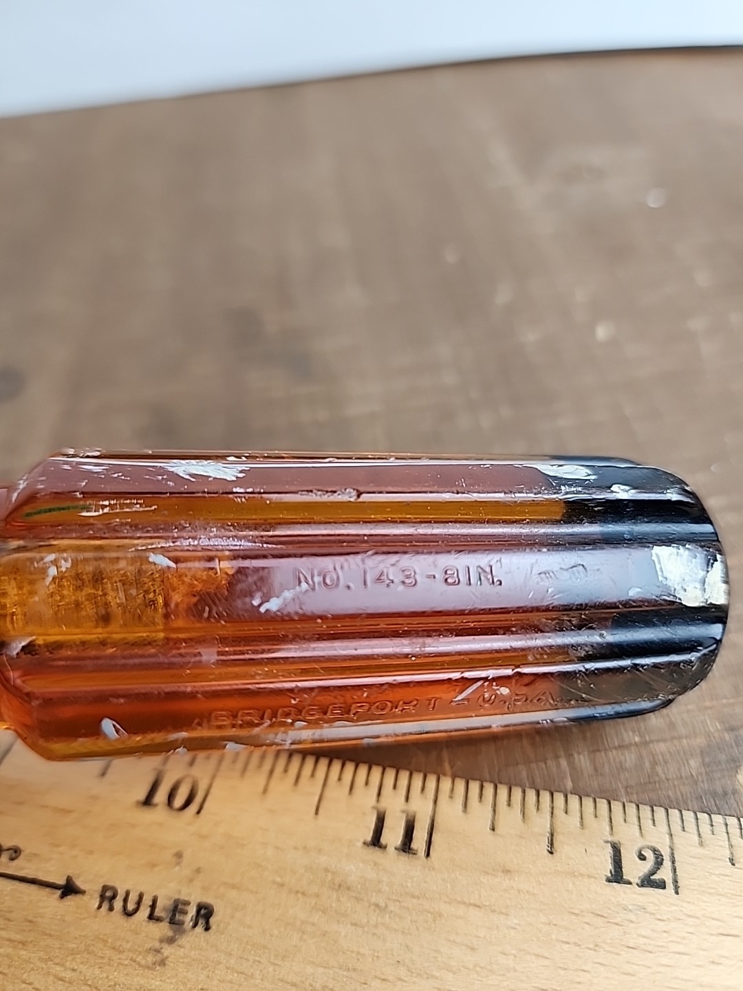 Vintage Bridgeport No. 143 Screwdriver 8 in Plastic Handle USA