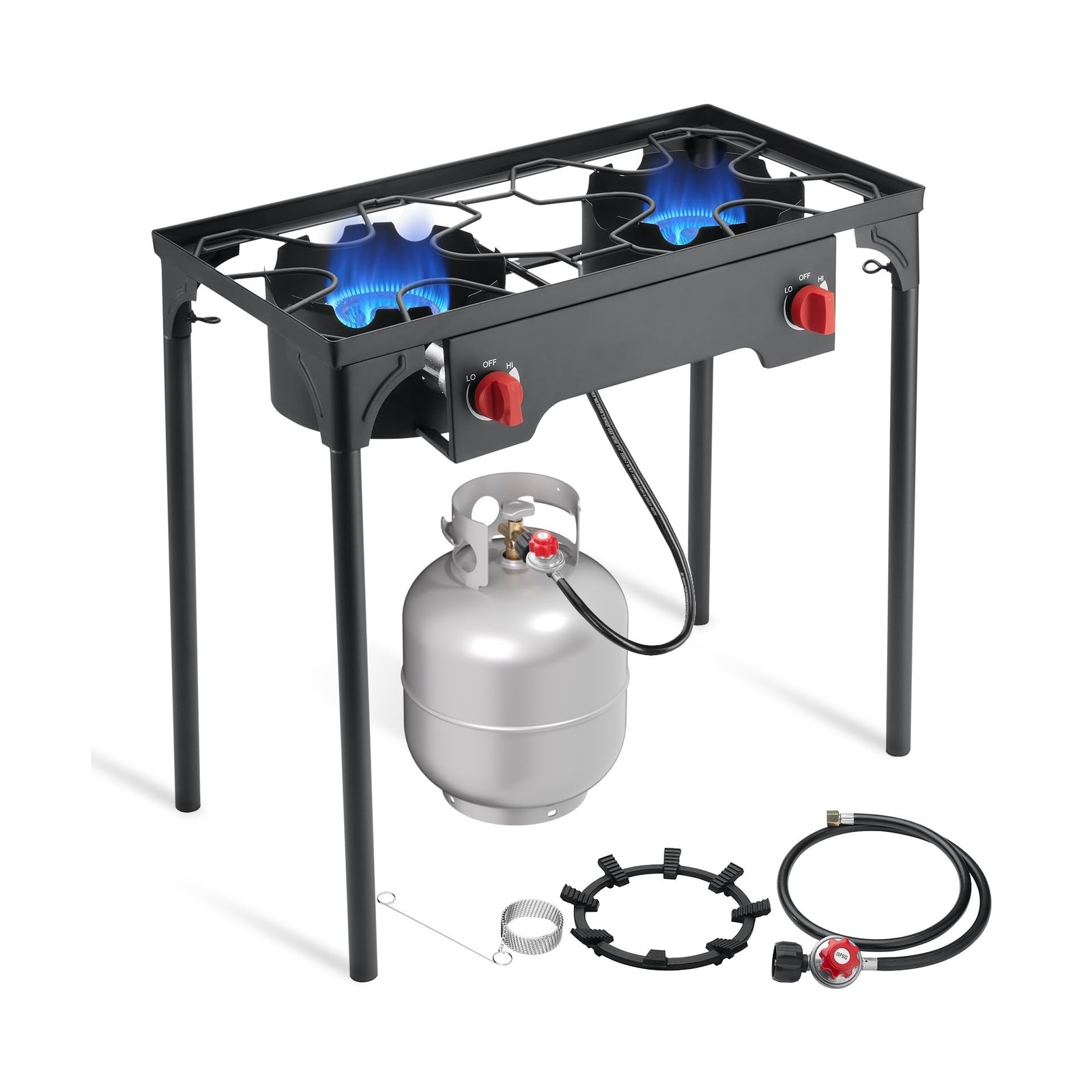 SKOK 2 Burner Propane Stove – Portable Camping Stove with 150,000BTU High Eff…