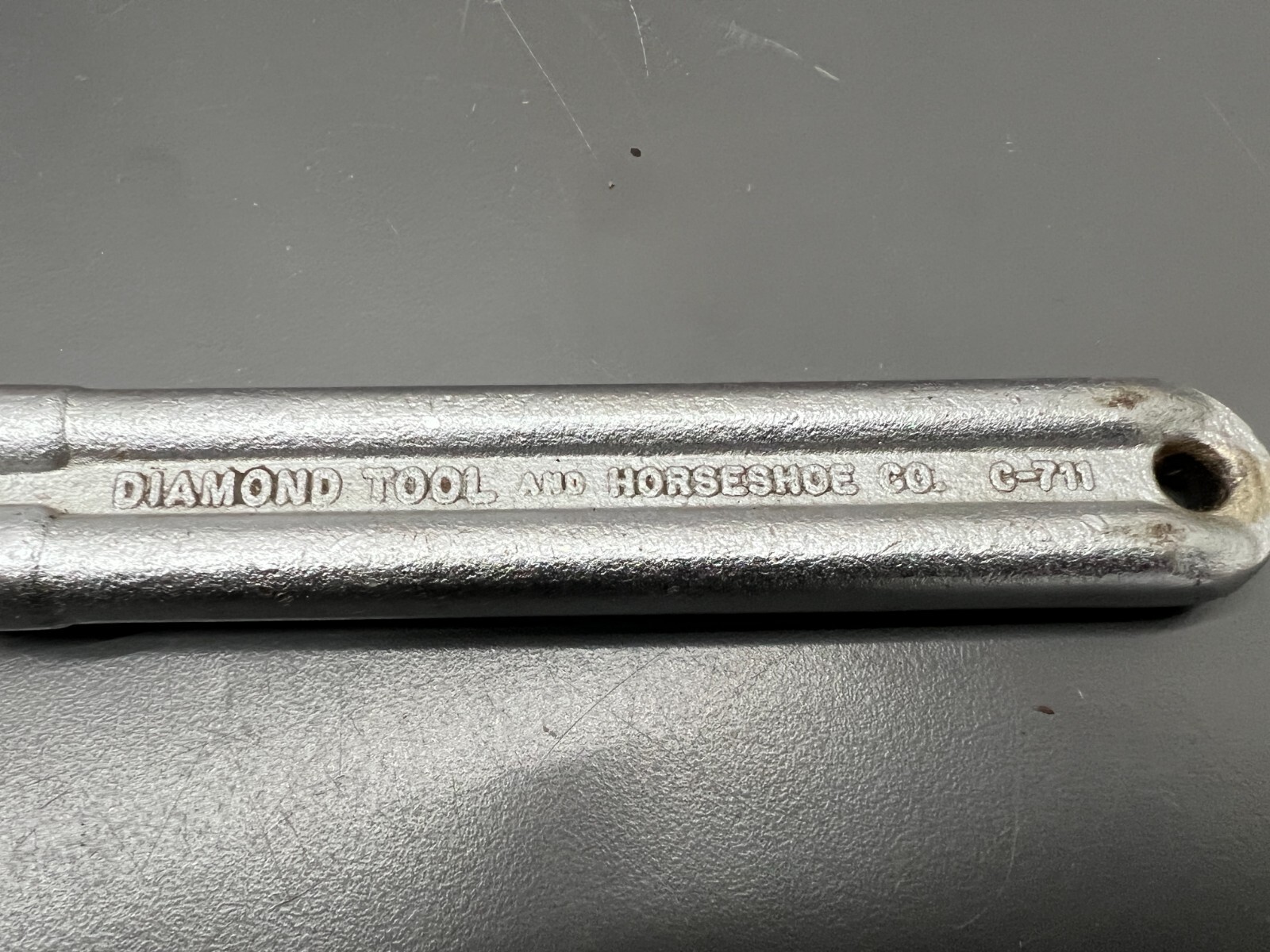 (U) VINTAGE DIAMOND HORSESHOE C-711 10.5″ SMOOTH JAW MONKEY WRENCH – CLEAN! USA