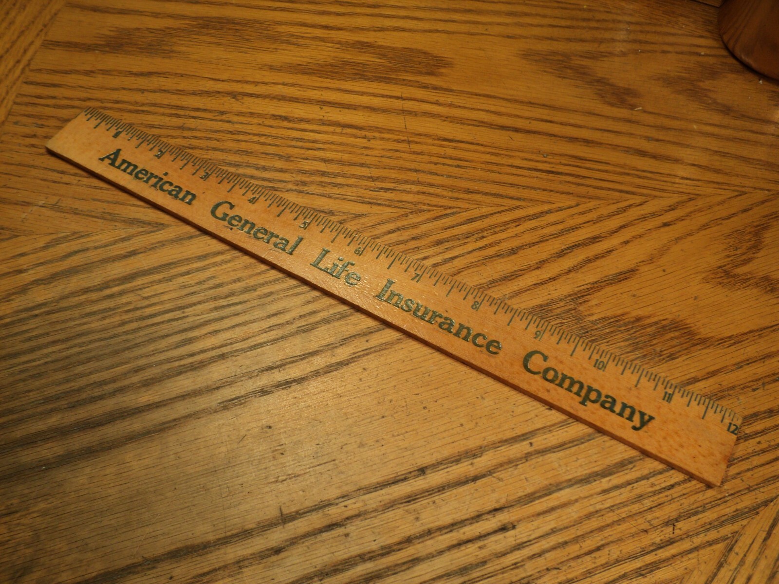 Vintage American General Life Insurance Company Wood 12″ Ruler Tool