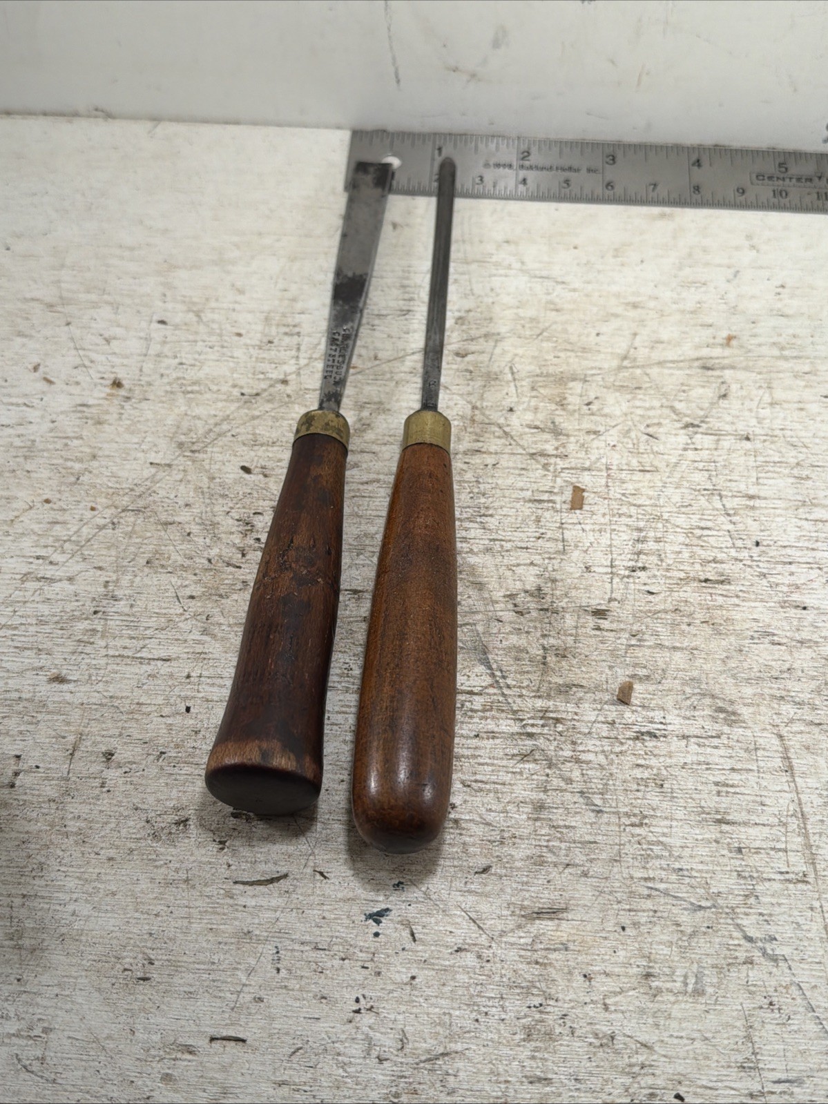 LOT OF 4 Vintage ASSORTED BUCK BROTHERS CARVING Gouging CHISELS As Found