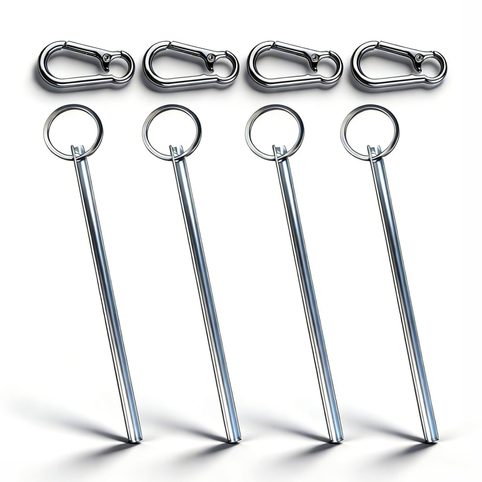 4-Pack Small Half Moon Elevator Door Key with Keyring – Easy Carry, Durable Desi