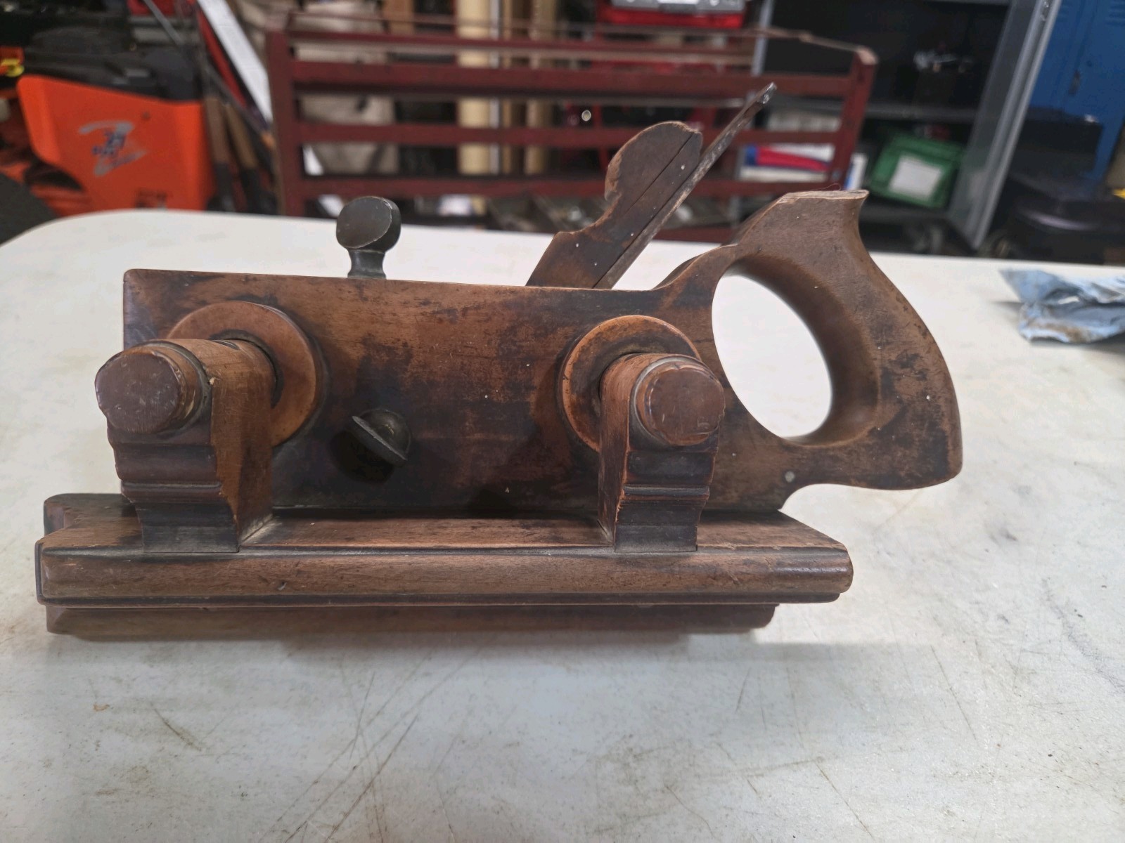 Ohio Tool Co. Antique Original Wooden Plow Plane Woodworking Plane w/ Iron Blade