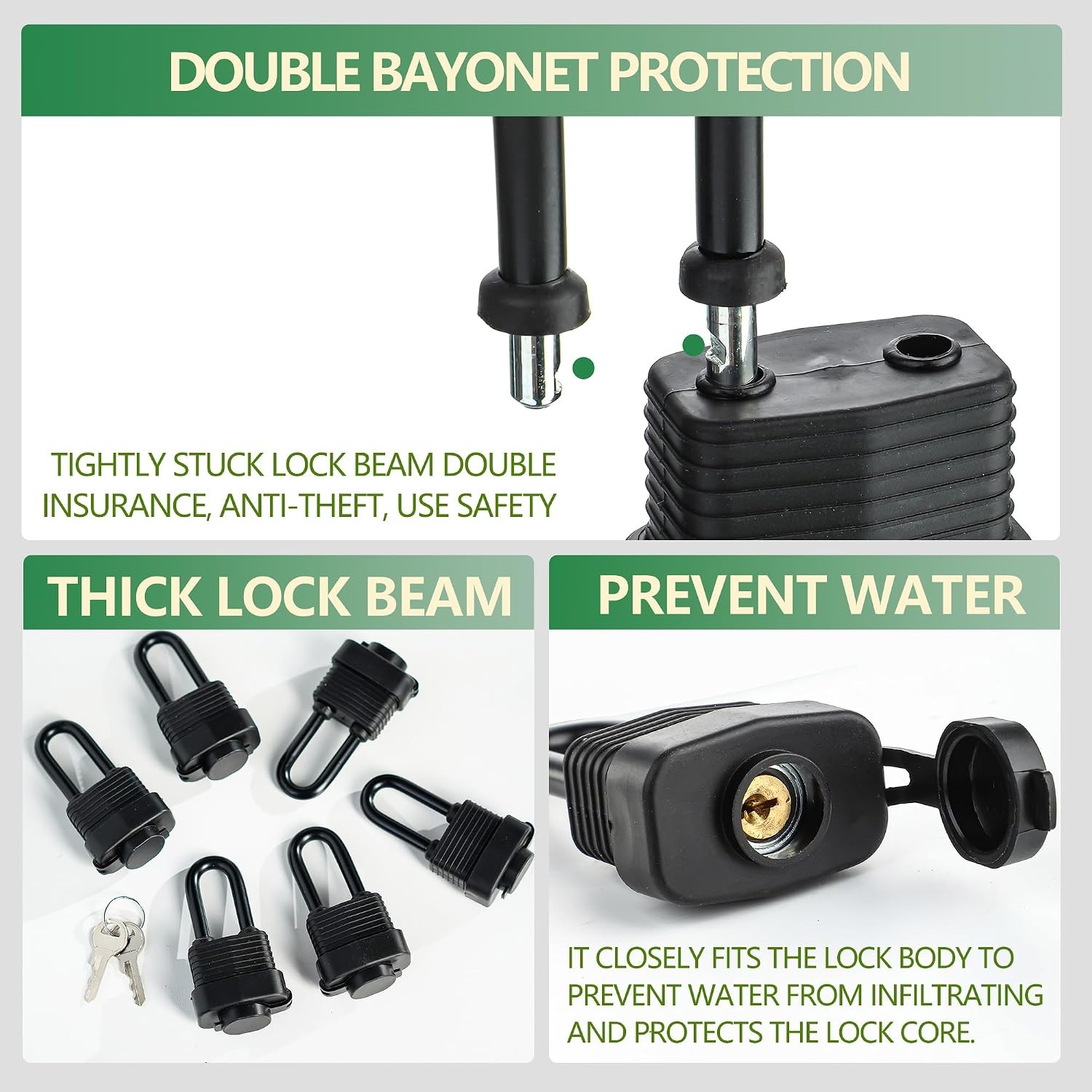 Waterproof Heavy Duty Laminated Steel Padlock with Keys Outdoor Indoor 1 Pack