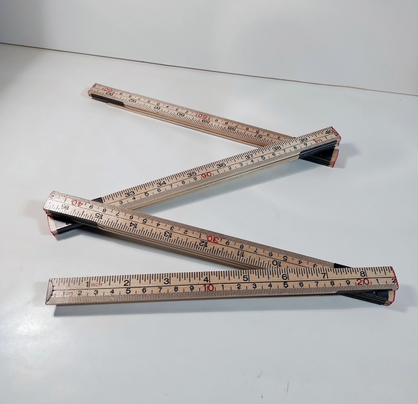 New Wood Folding Measuring Tape Carpenters Metric and Imperial Ruler 6 ft 5 In